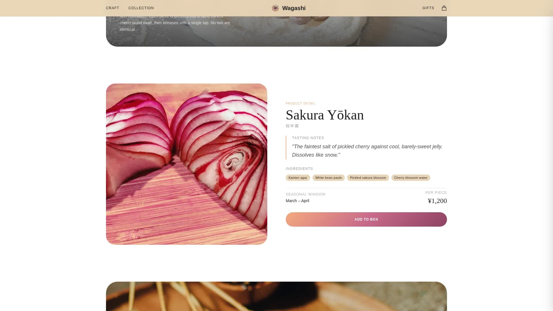 Wagashi — Artisan Confectionery Landing Page Template