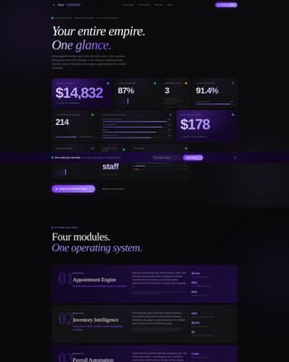 Glow - Powerful Salon ERP Landing Page Template