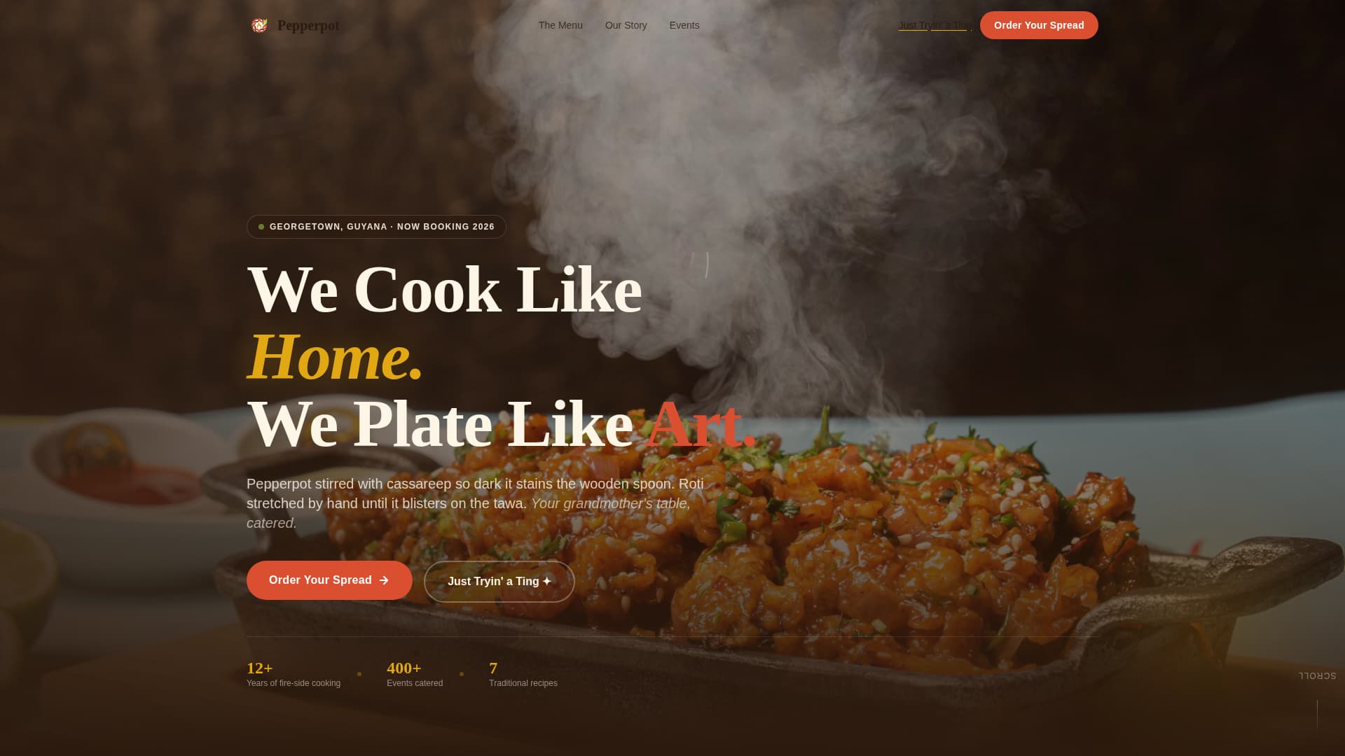 Pepperpot - Authentic Guyanesecatering Landing Page Template