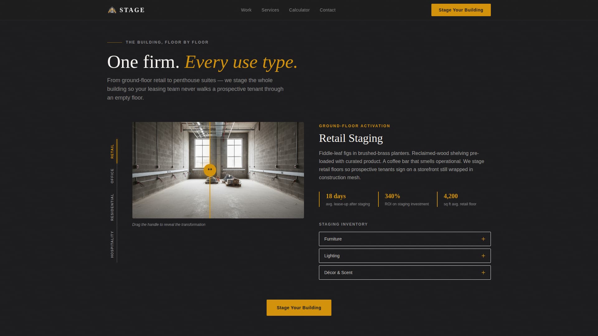 Stagecraft - Immersive Stager Landing Page Template