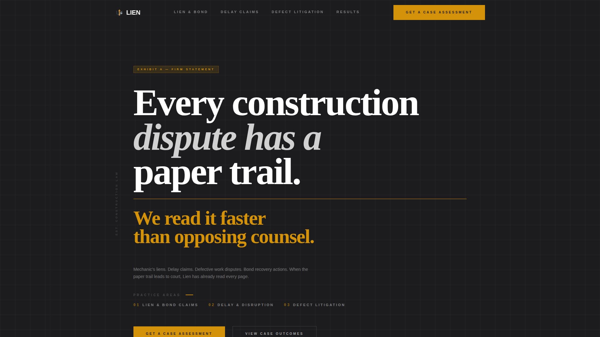 Lien - Authoritative Constructionlaw Landing Page Template