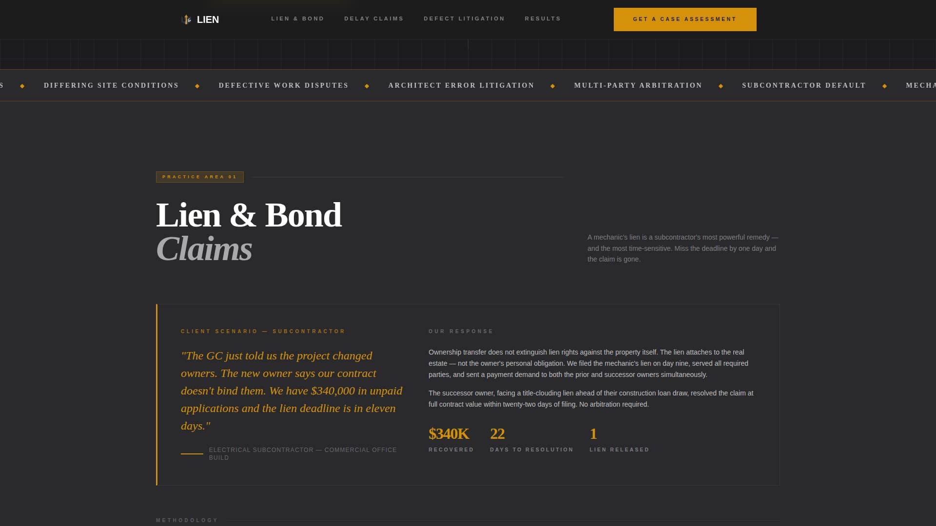 Lien - Authoritative Constructionlaw Landing Page Template