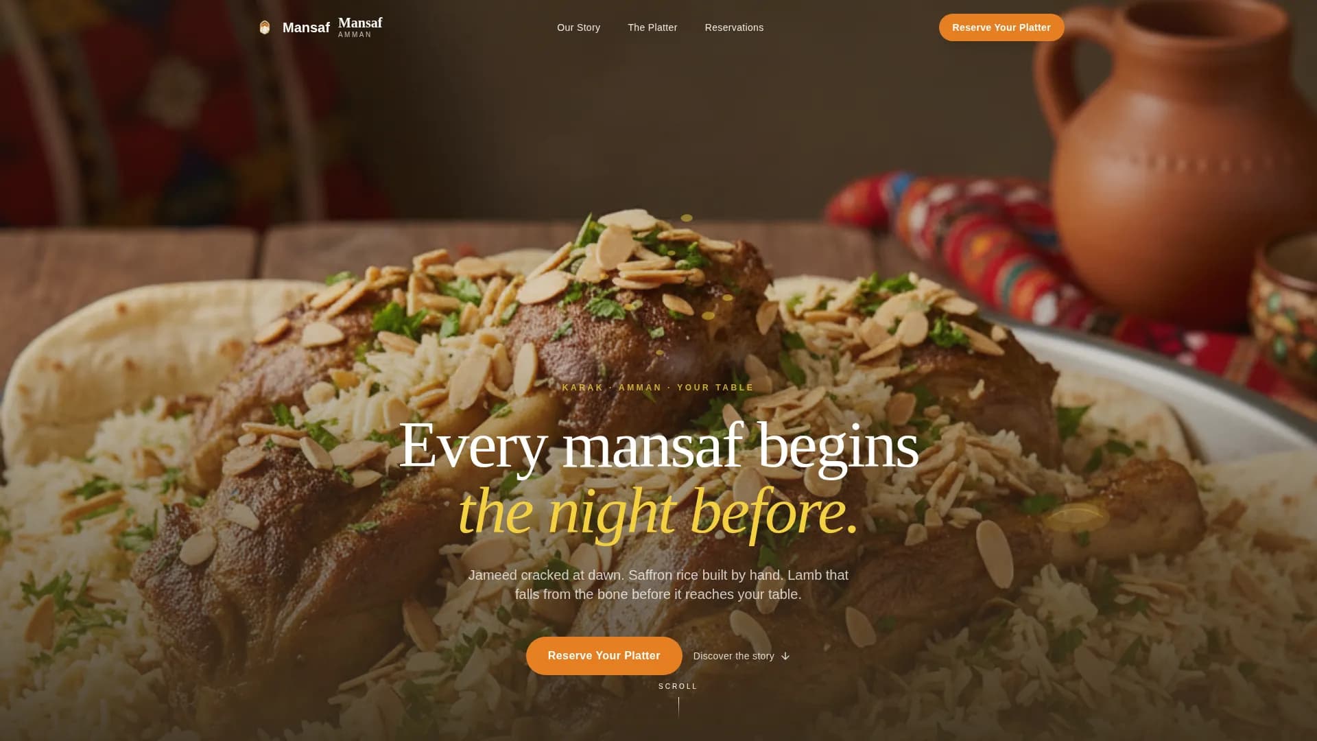 Middle Eastern Cuisine & Dining Complete Booking Website Template