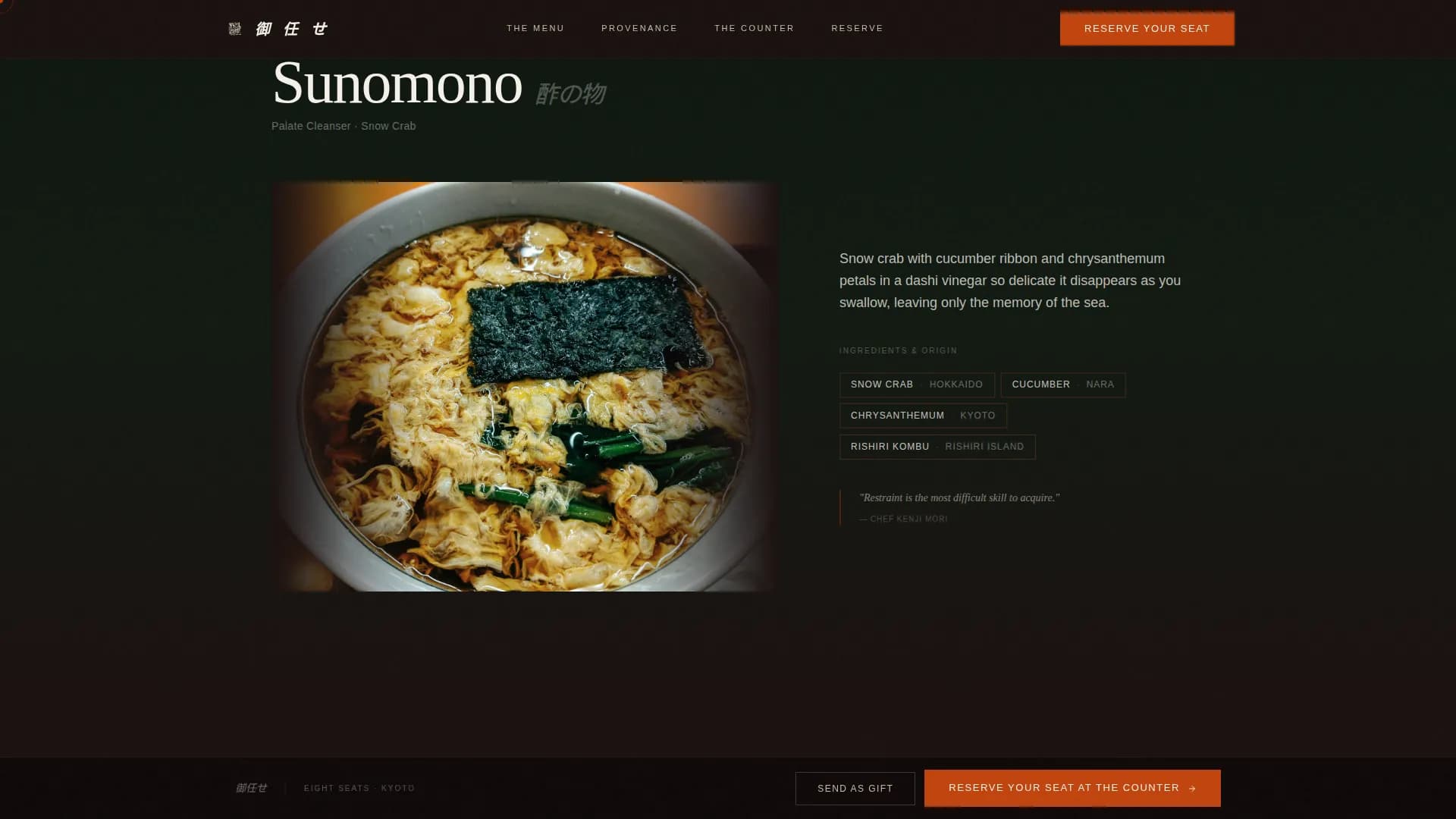 Omakase — Premium Kaiseki Restaurant Landing Page Template