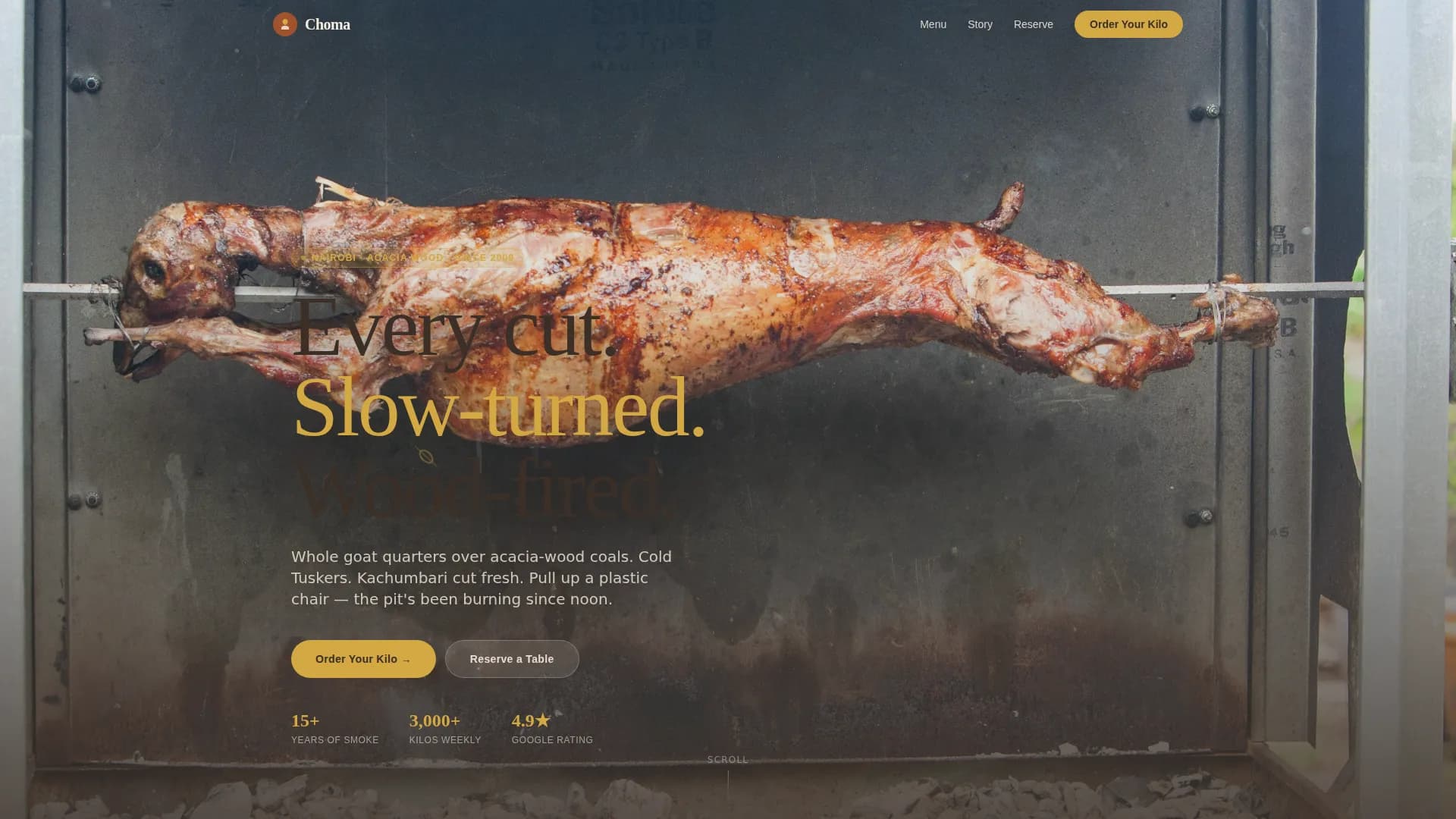 Choma — Signature Kenyan Barbecue Landing Page Template