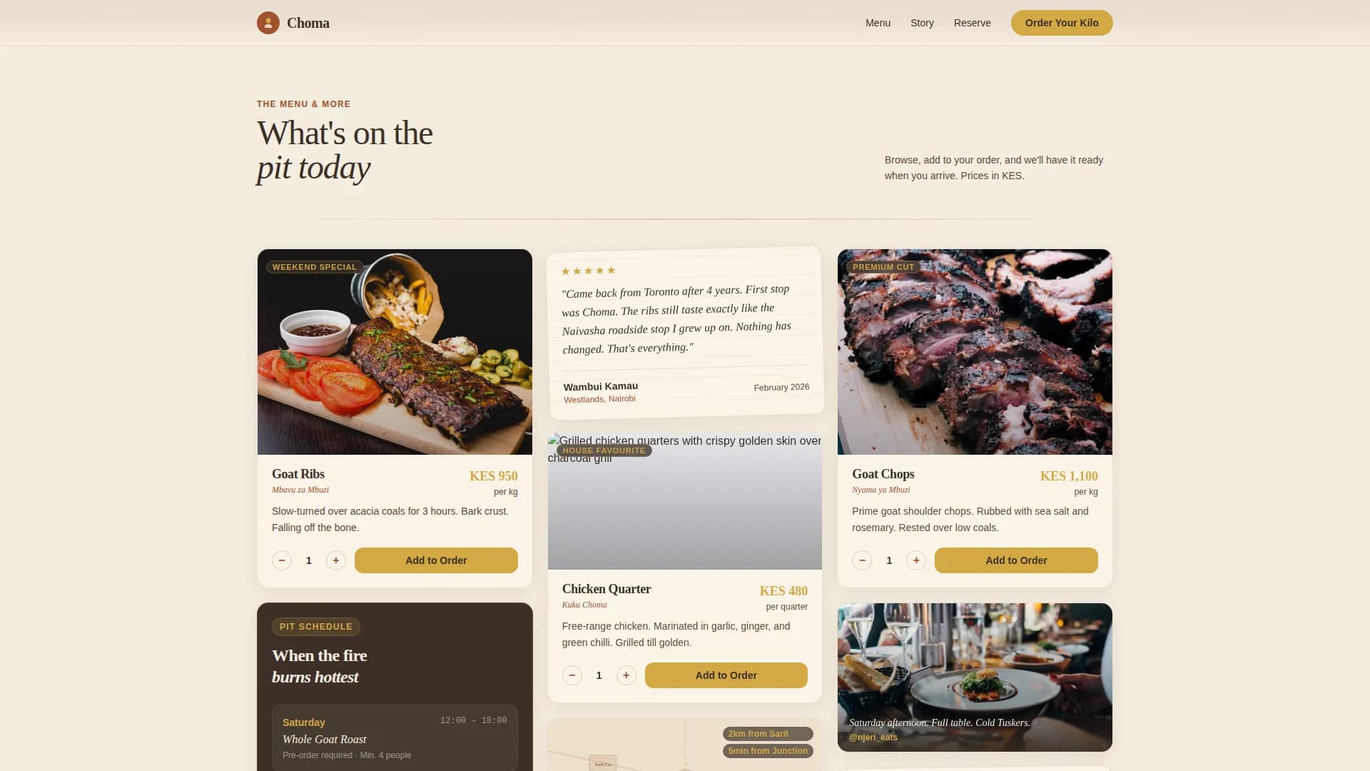 Choma — Signature Kenyan Barbecue Landing Page Template