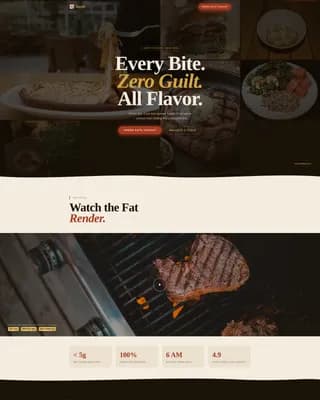 Sizzle — Simple Keto Restaurant Landing Page Template
