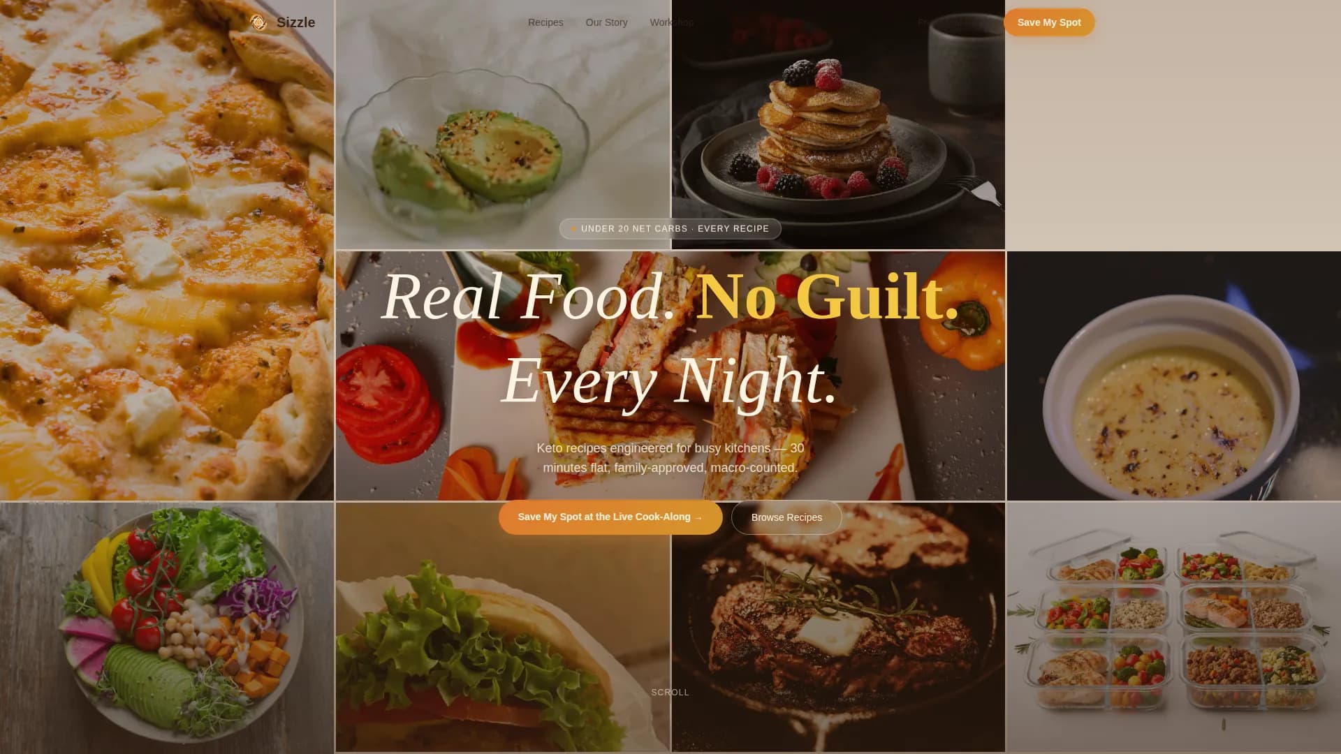 Spark — Keto Cookbook Marketplace Landing Page Template