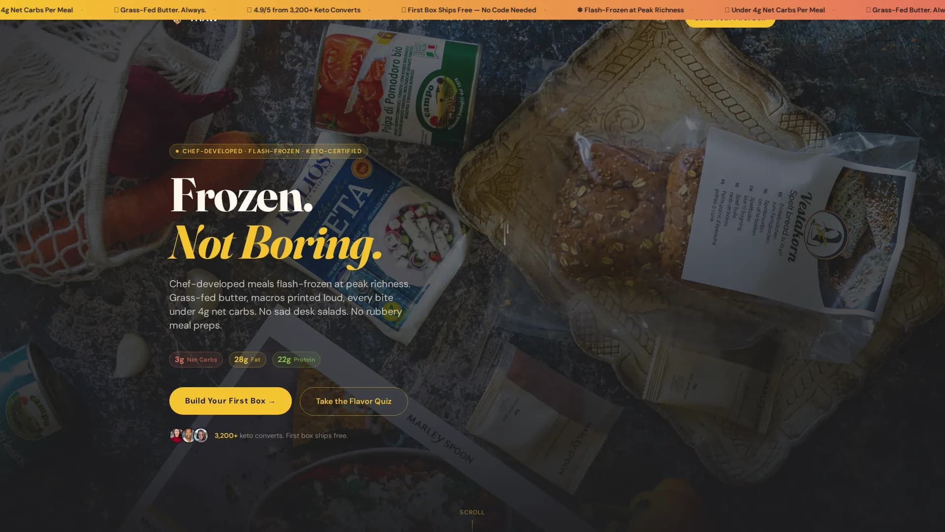Thaw — Keto Frozen Meals Landing Page Template