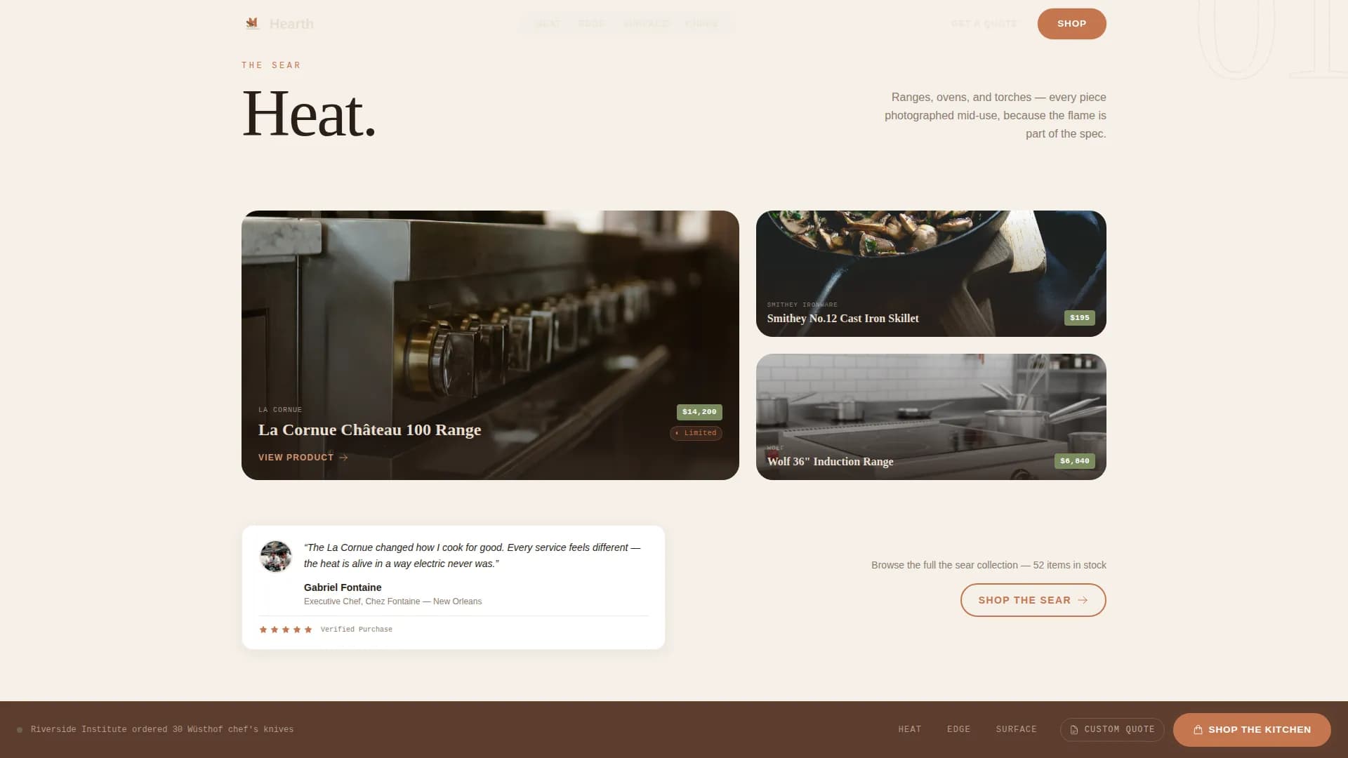 Forge — Kitchen Equipment Marketplace Landing Page Template