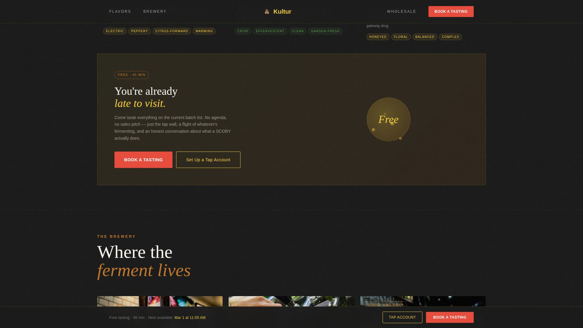 Brewery & Craft Beer Booking Website Template