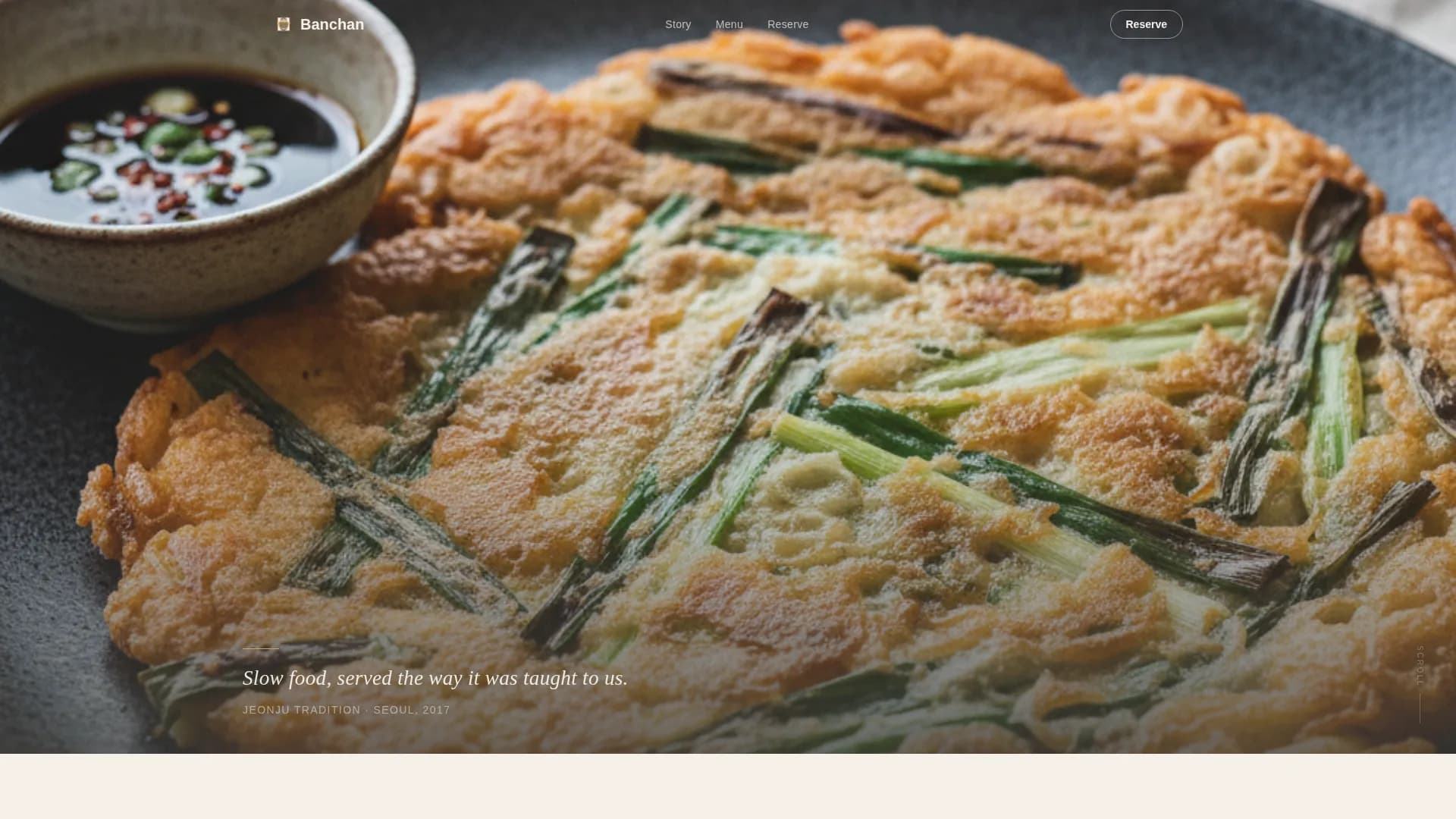 Banchan — Korean Restaurant Landing Page Template