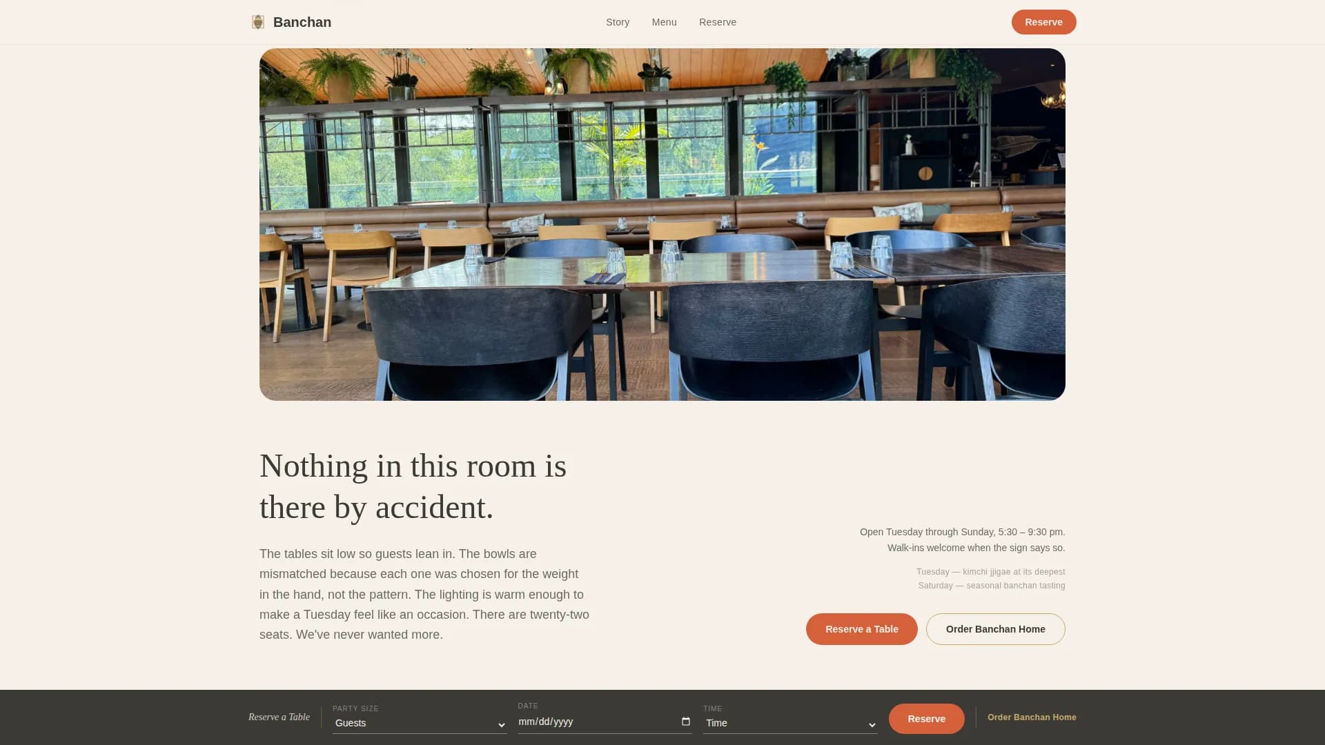 Banchan — Korean Restaurant Landing Page Template