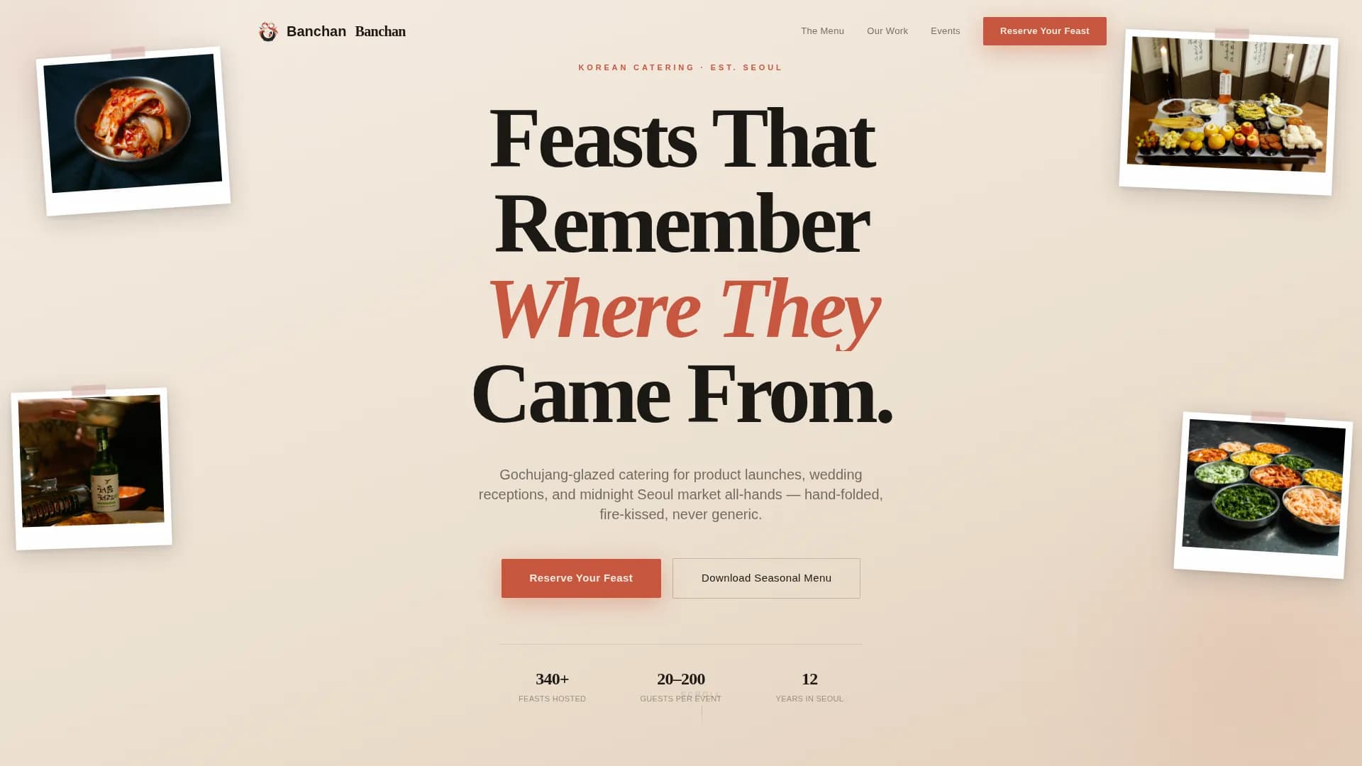 Feast — Korean Catering Booking Landing Page Template