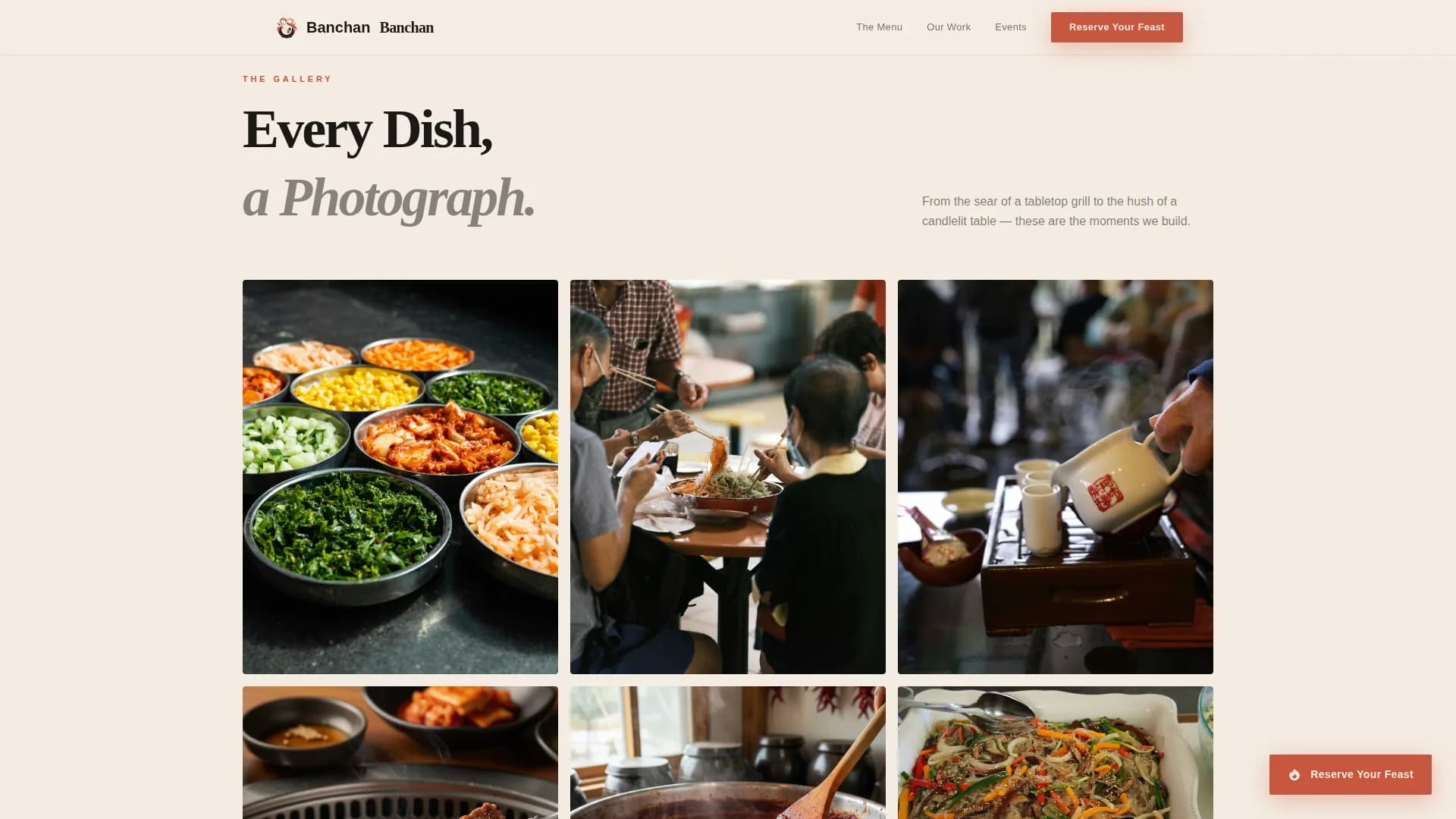 Feast — Korean Catering Booking Landing Page Template