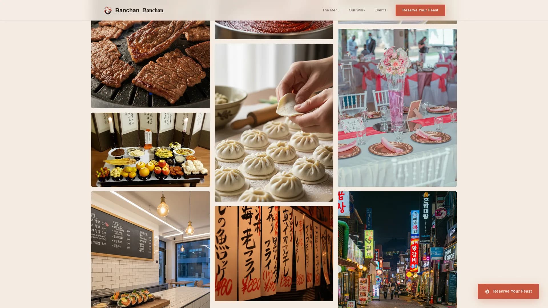 Feast — Korean Catering Booking Landing Page Template