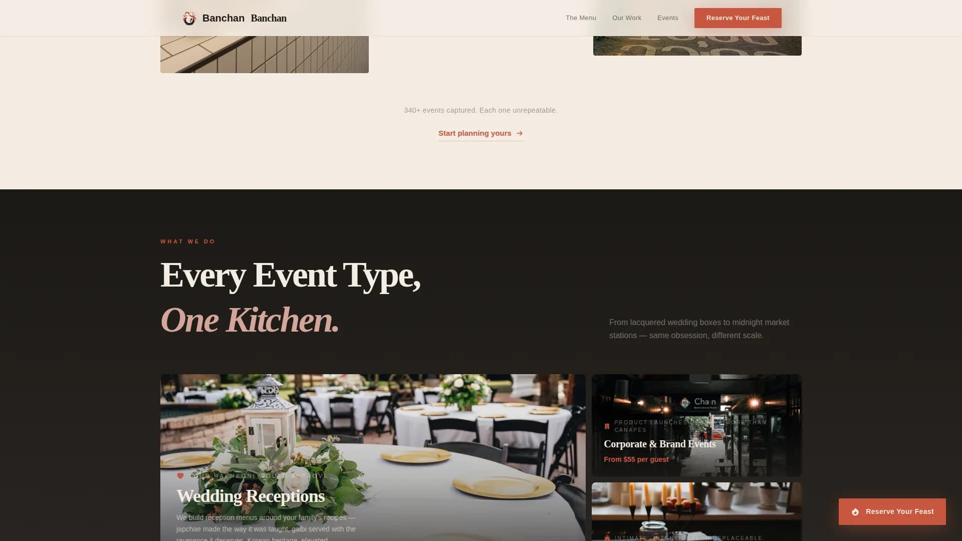 Feast — Korean Catering Booking Landing Page Template