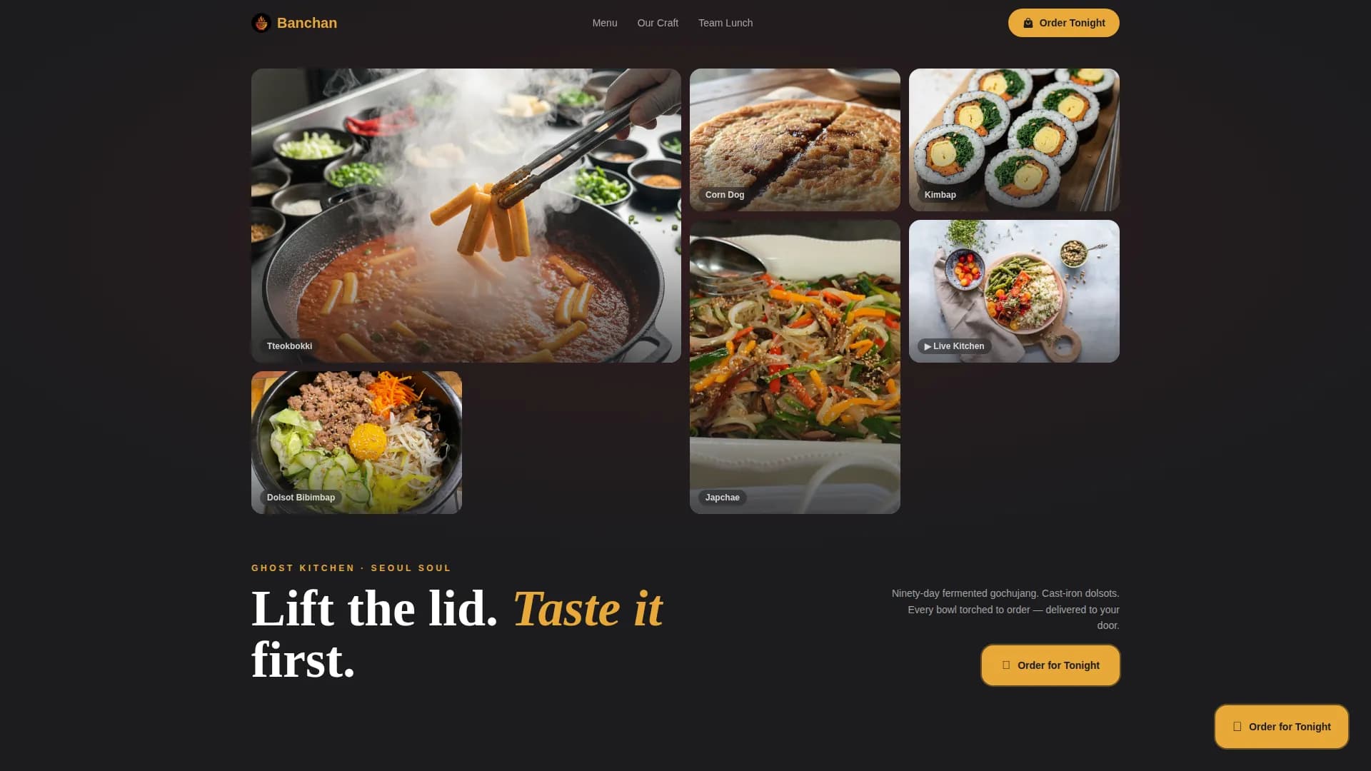 Koryo — Korean Cloud Kitchen Landing Page Template