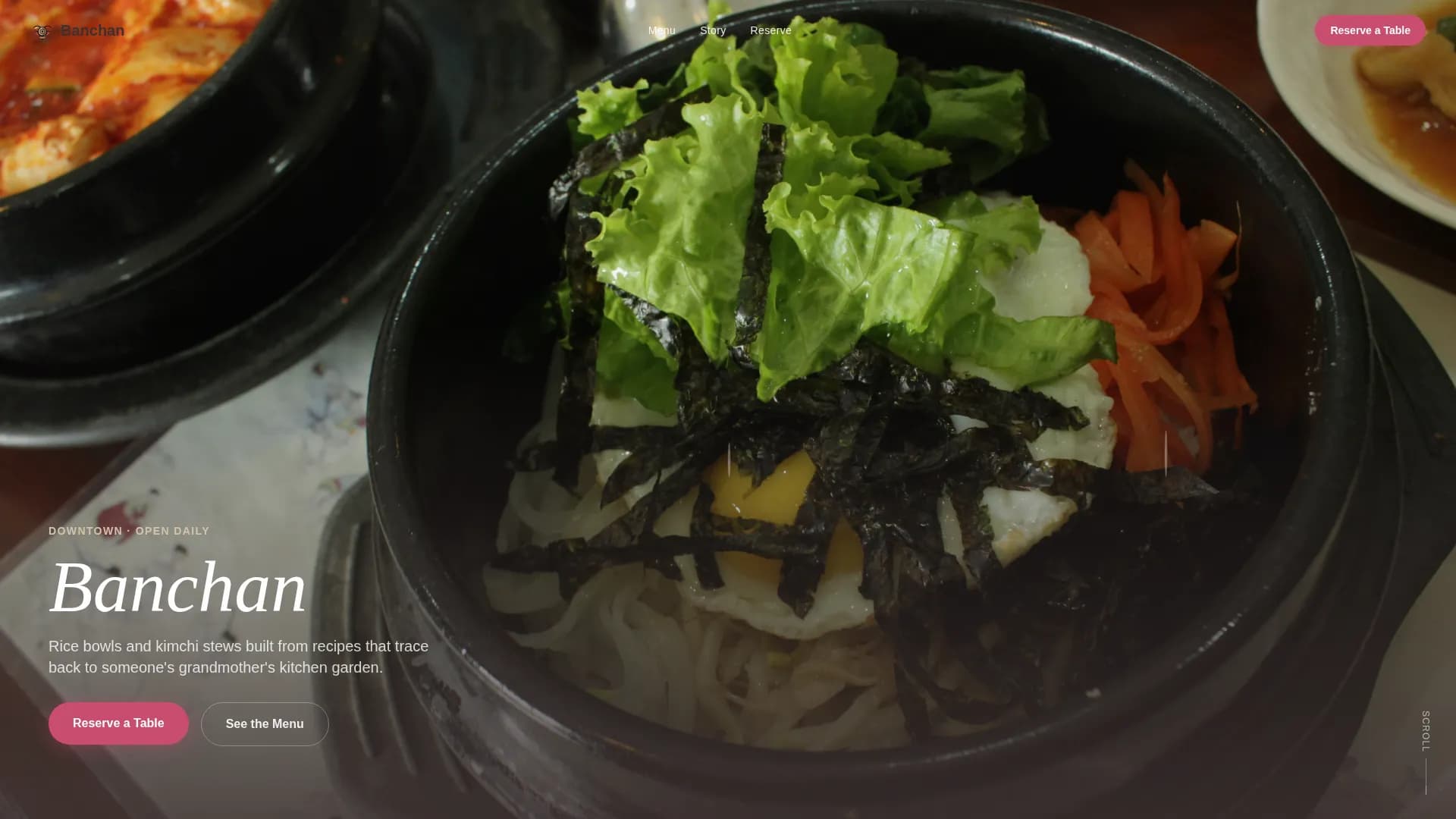 Kimchi — Authentic Korean Restaurant Landing Page Template
