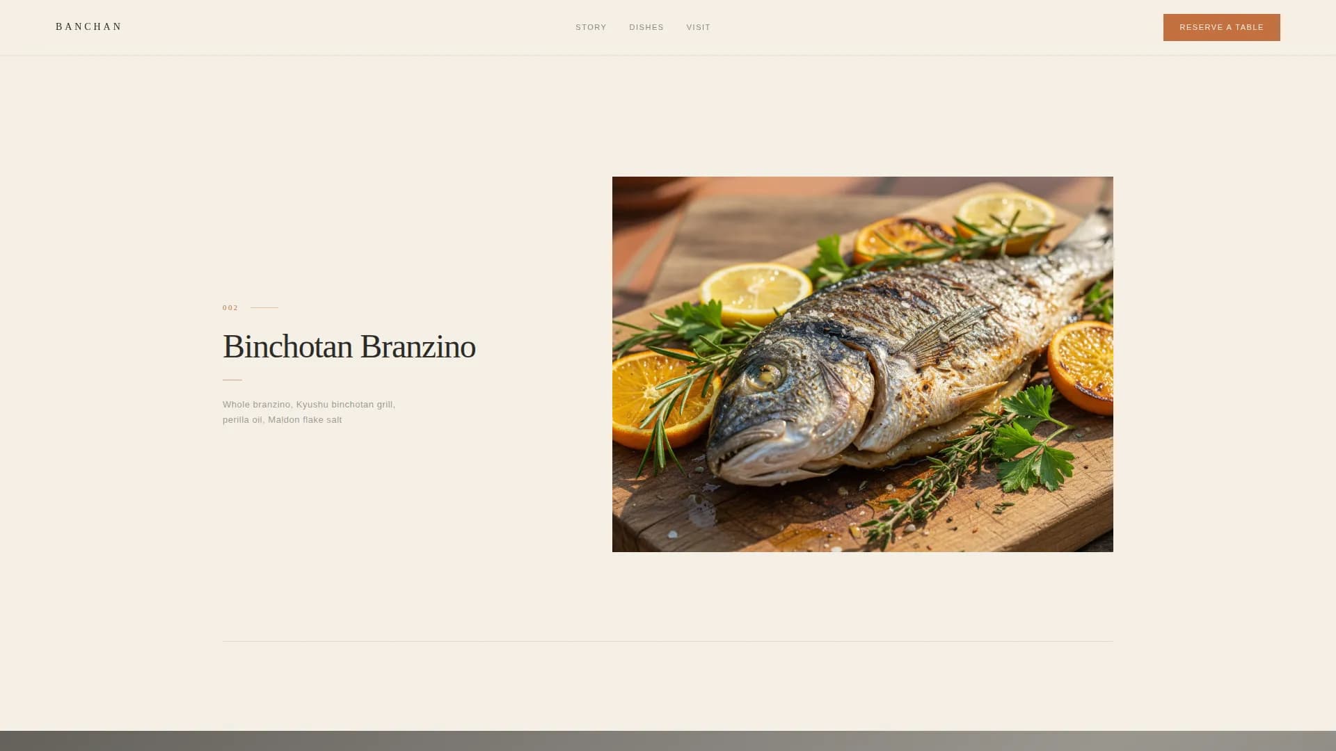Hansang — Fine Dining Restaurant Landing Page Template