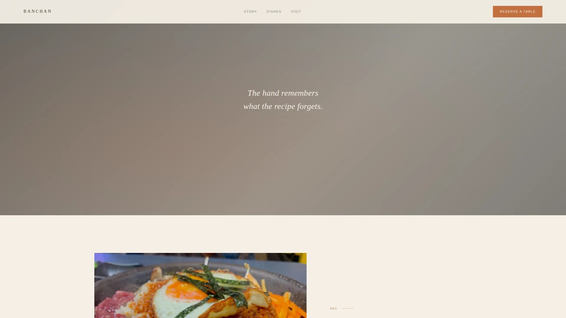 Hansang — Fine Dining Restaurant Landing Page Template