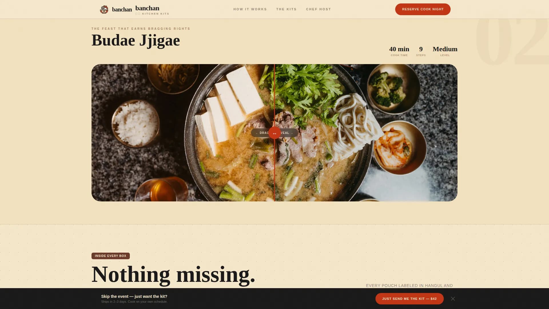 Banchan — Korean Meal Kit Landing Page Template