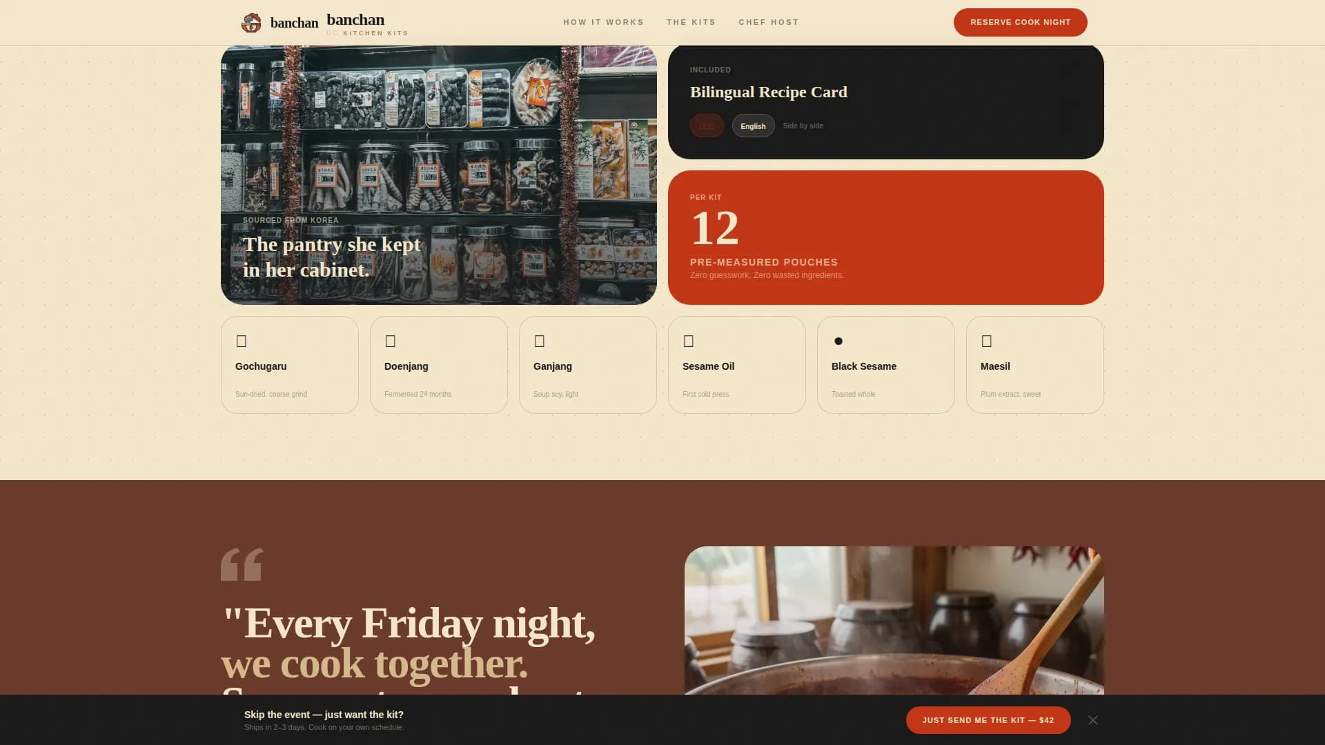 Banchan — Korean Meal Kit Landing Page Template