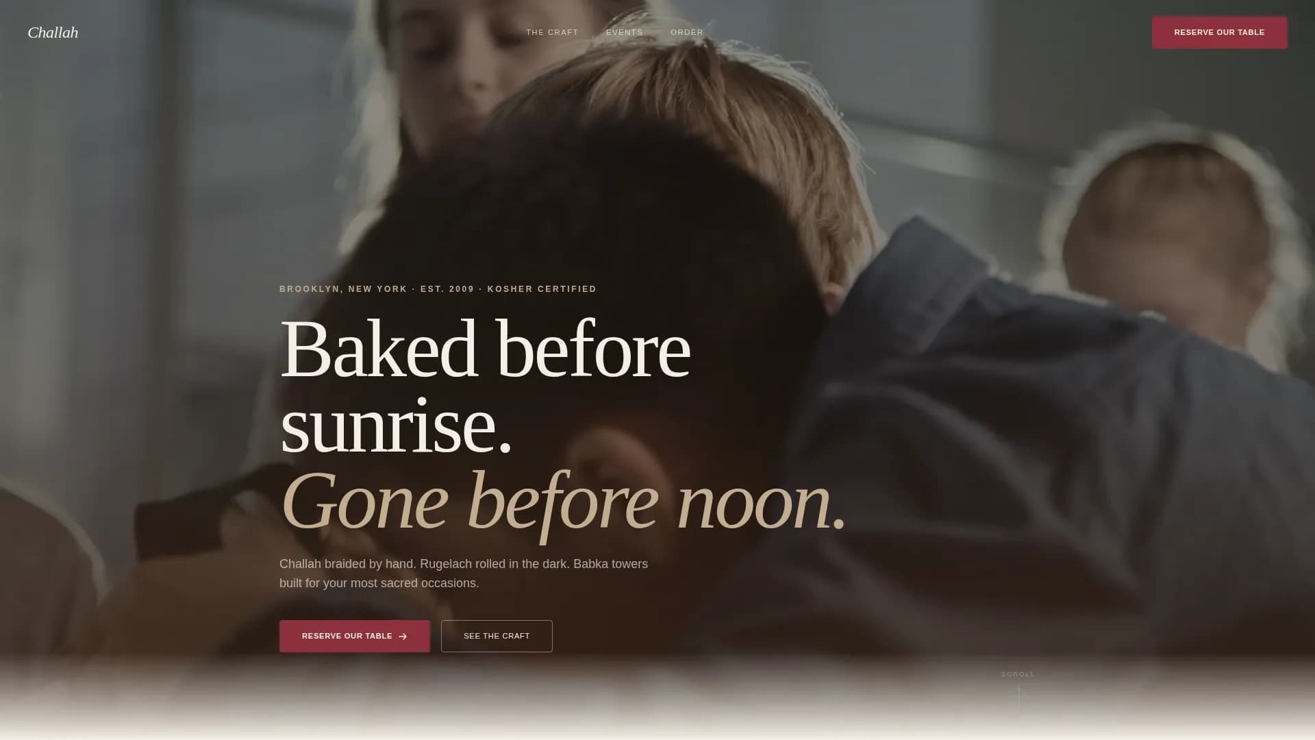 Challah - Artisan Kosher Bakery Landing Page Template