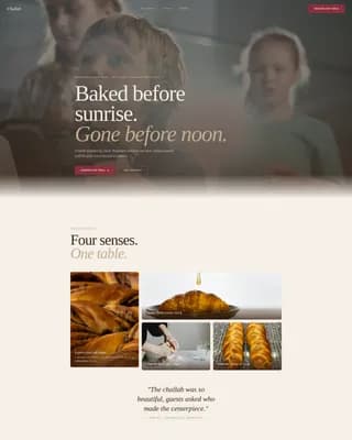 Challah - Artisan Kosher Bakery Landing Page Template