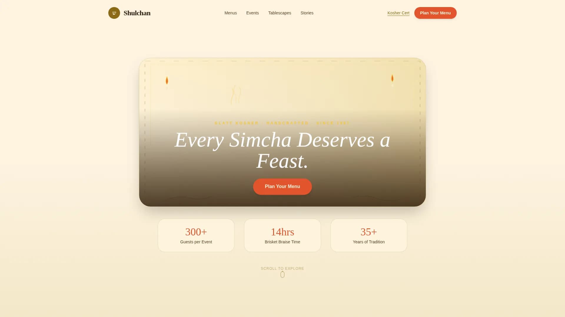 Kosher Food & Dining Booking Website Template