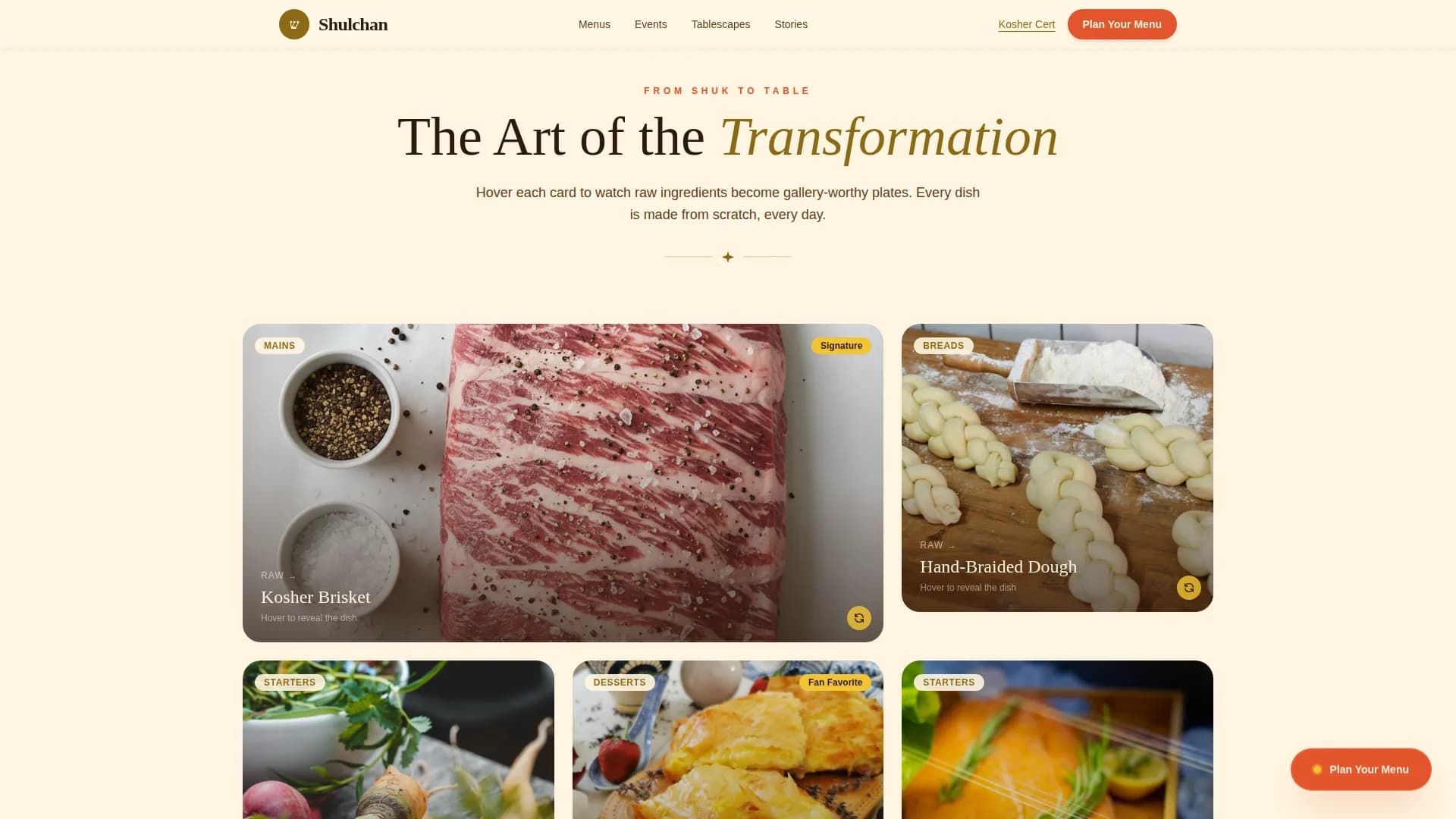 Kosher Food & Dining Booking Website Template