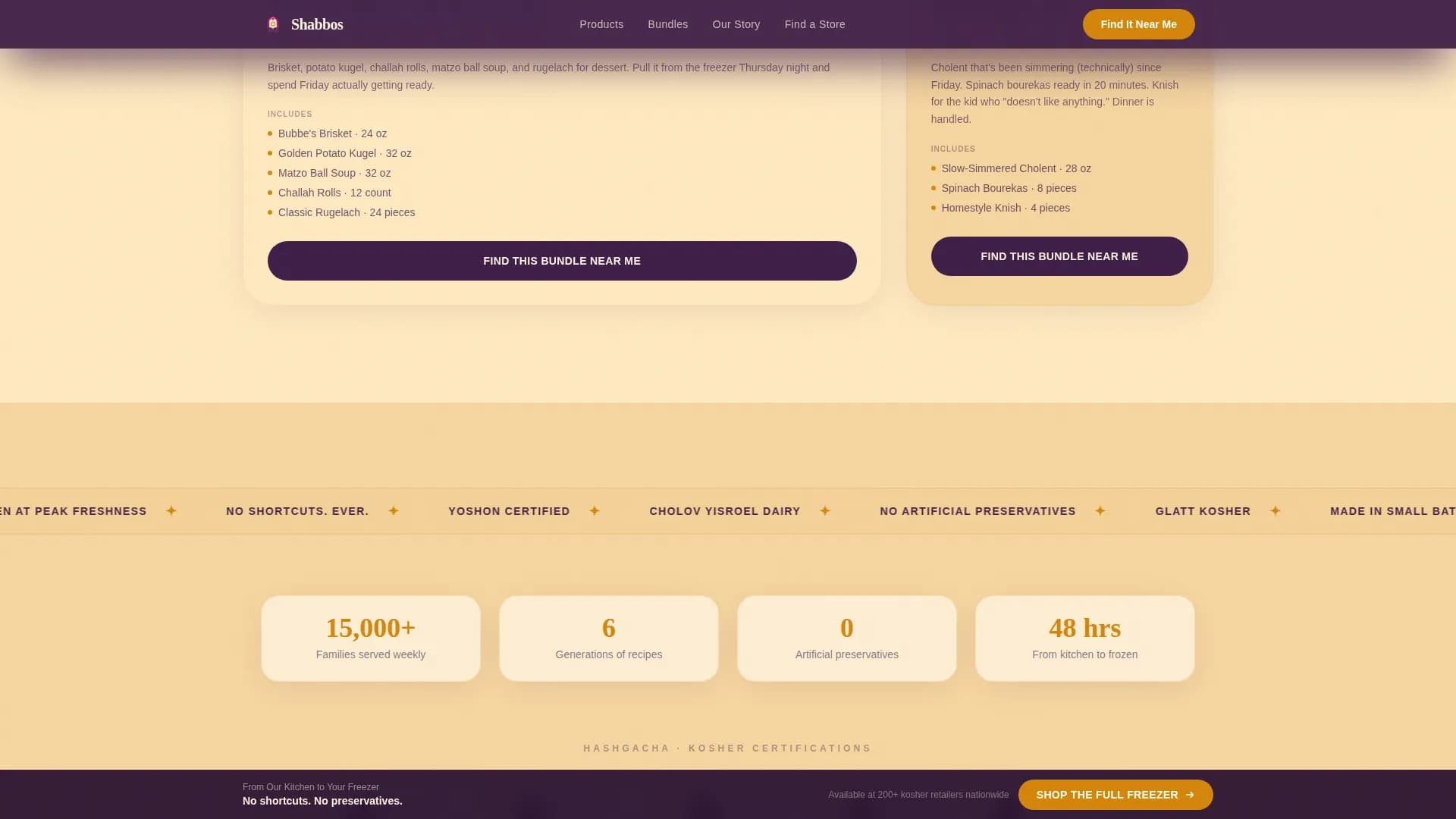 Kosher — Artisan Frozen Food Landing Page Template