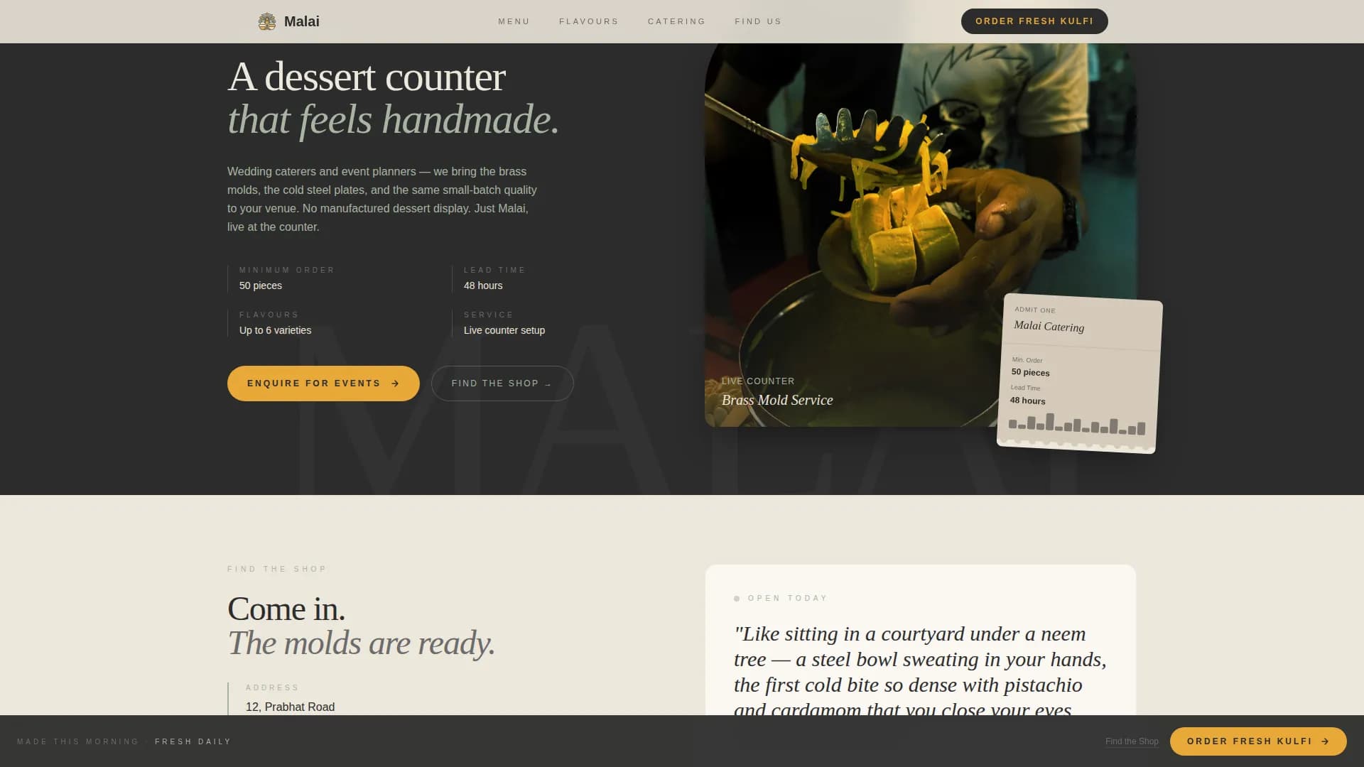 Fodmap — Bold Low-Fodmap Catering Gallery Landing Page Template