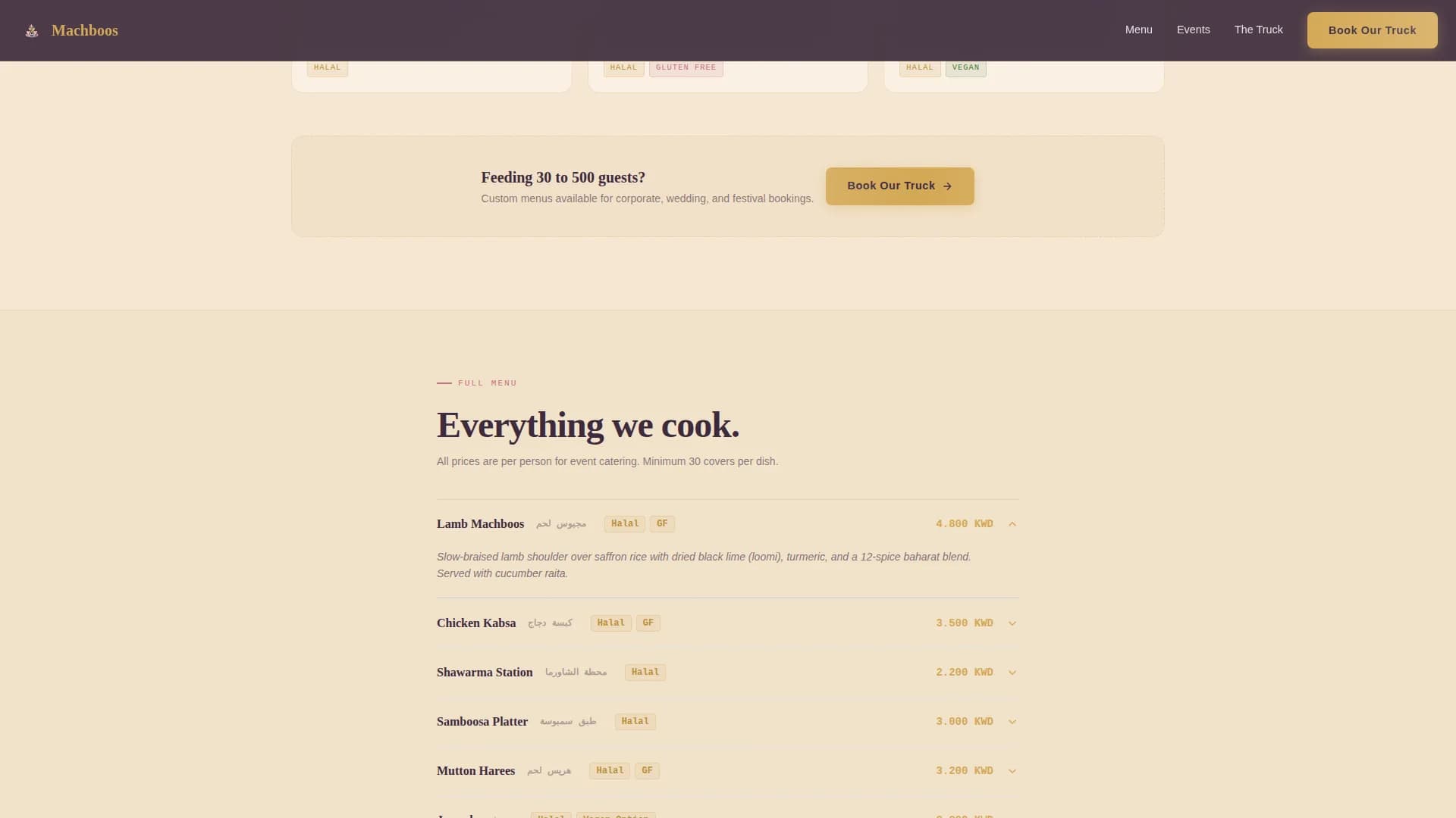 Machboos — Ultimate Mobile Cuisine Landing Page Template