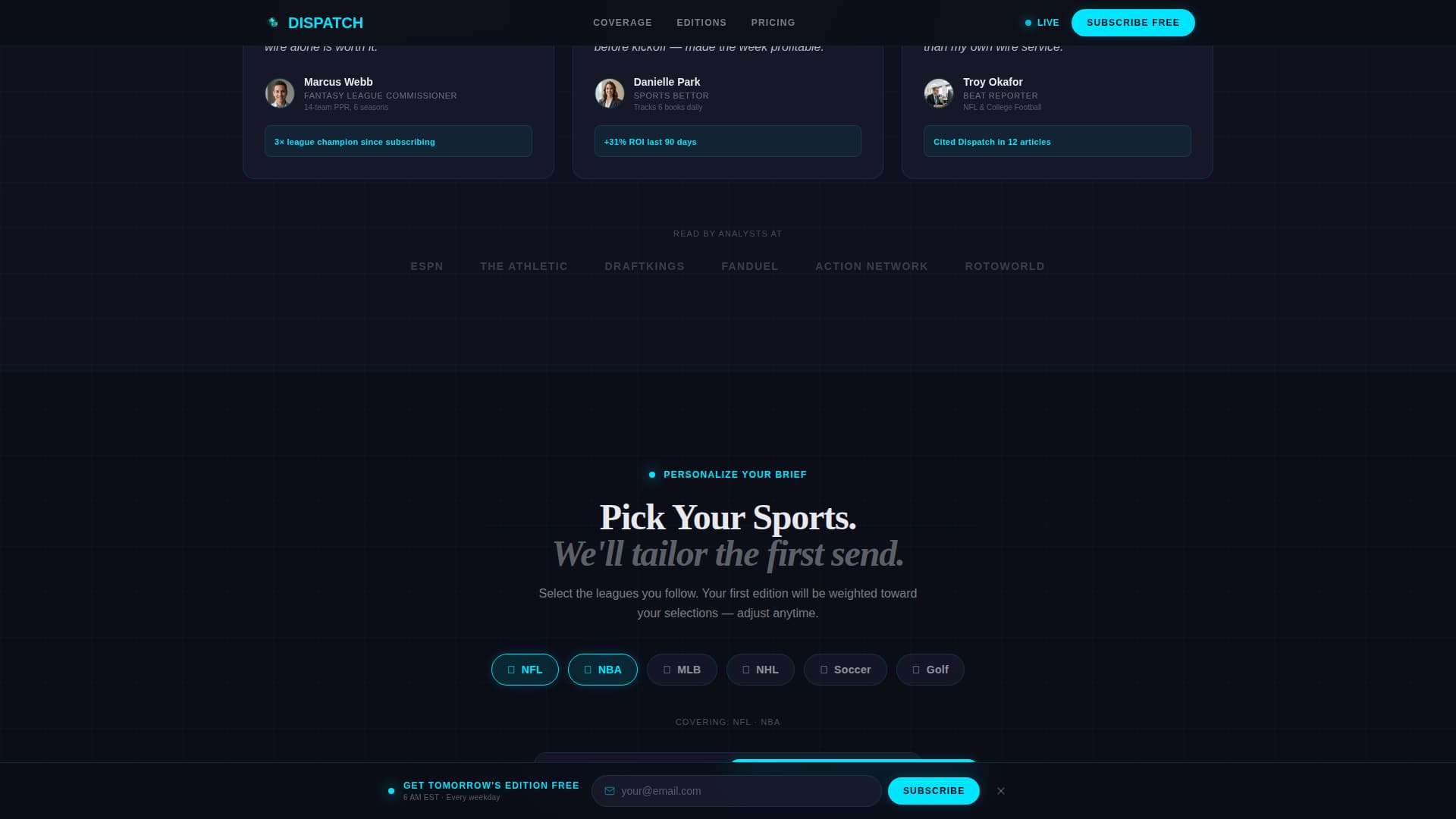 Sports Digital Presence Professional Website Template
