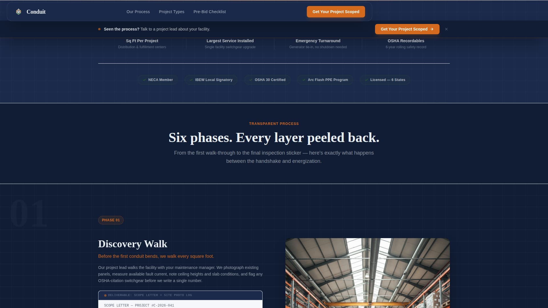 Conduit - Trusted Electrical Landing Page Template