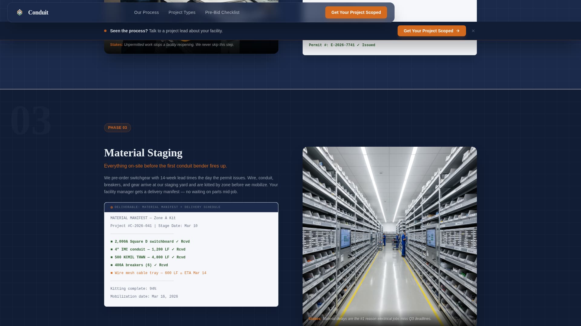 Conduit - Trusted Electrical Landing Page Template