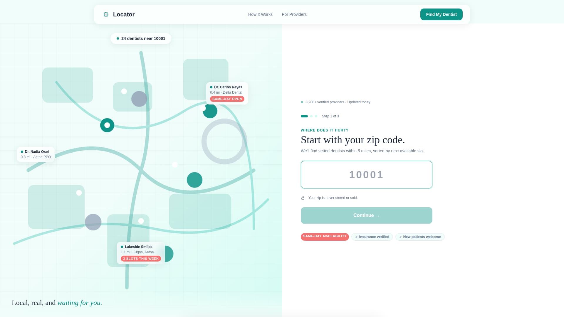 Dentist Directory & Insurance-Aware Provider Finder Website Template