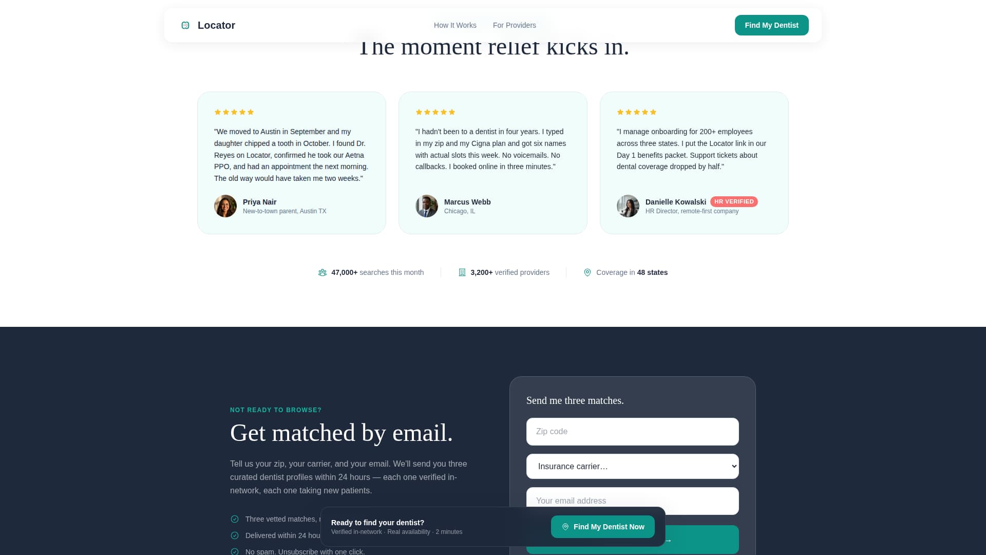 Dentist Directory & Insurance-Aware Provider Finder Website Template