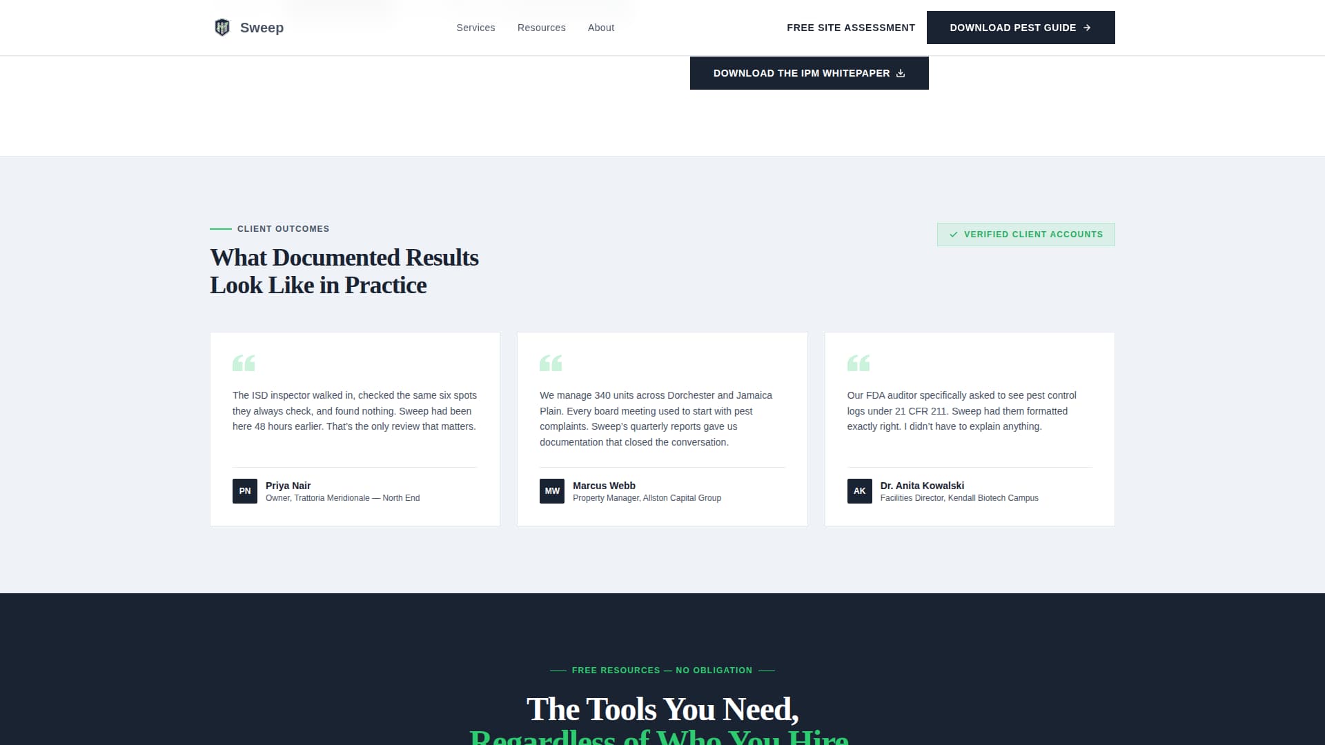 Sweep - Precision Pestcontrol Landing Page Template