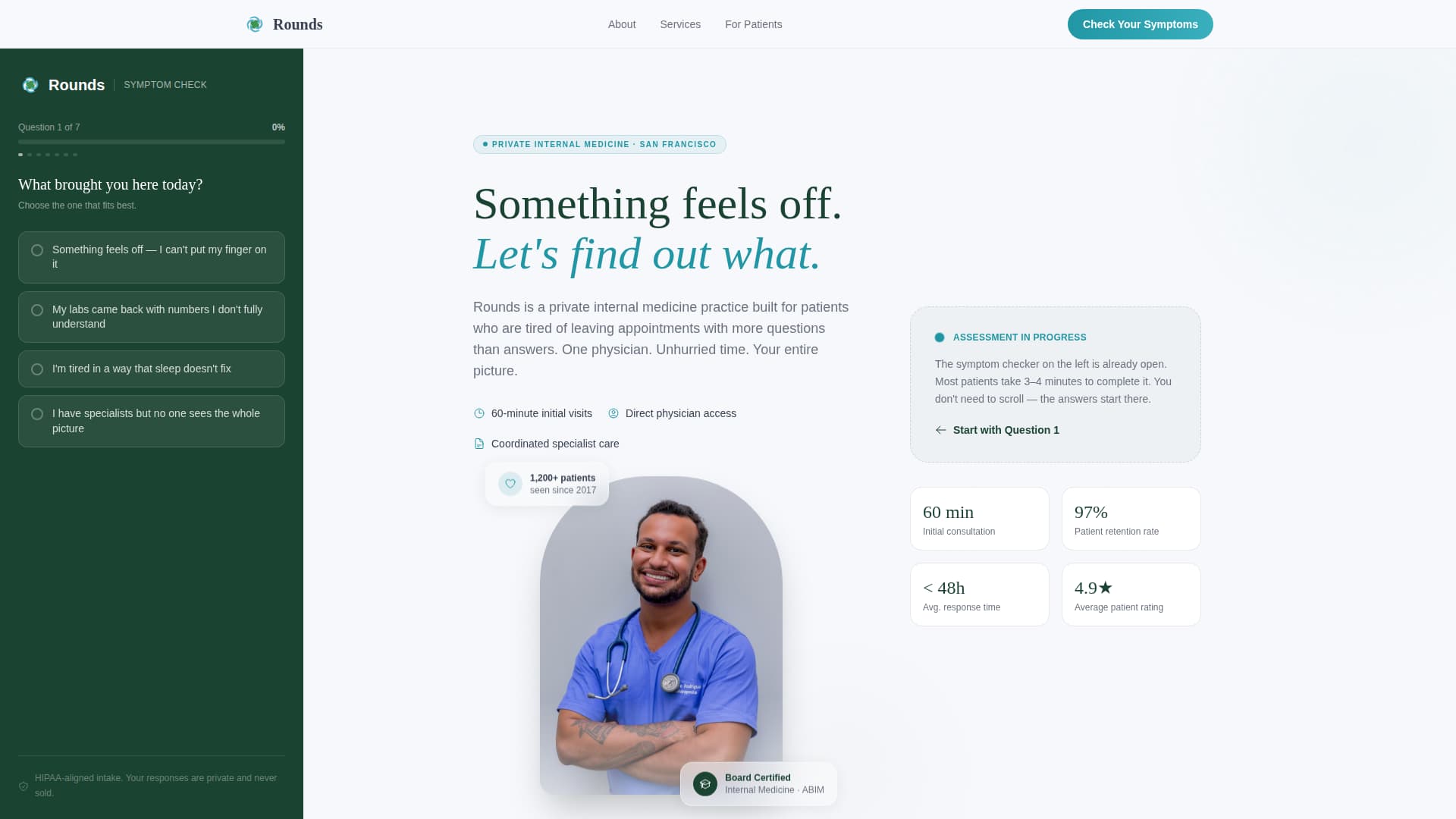 Internal Medicine Private Practice Website Template