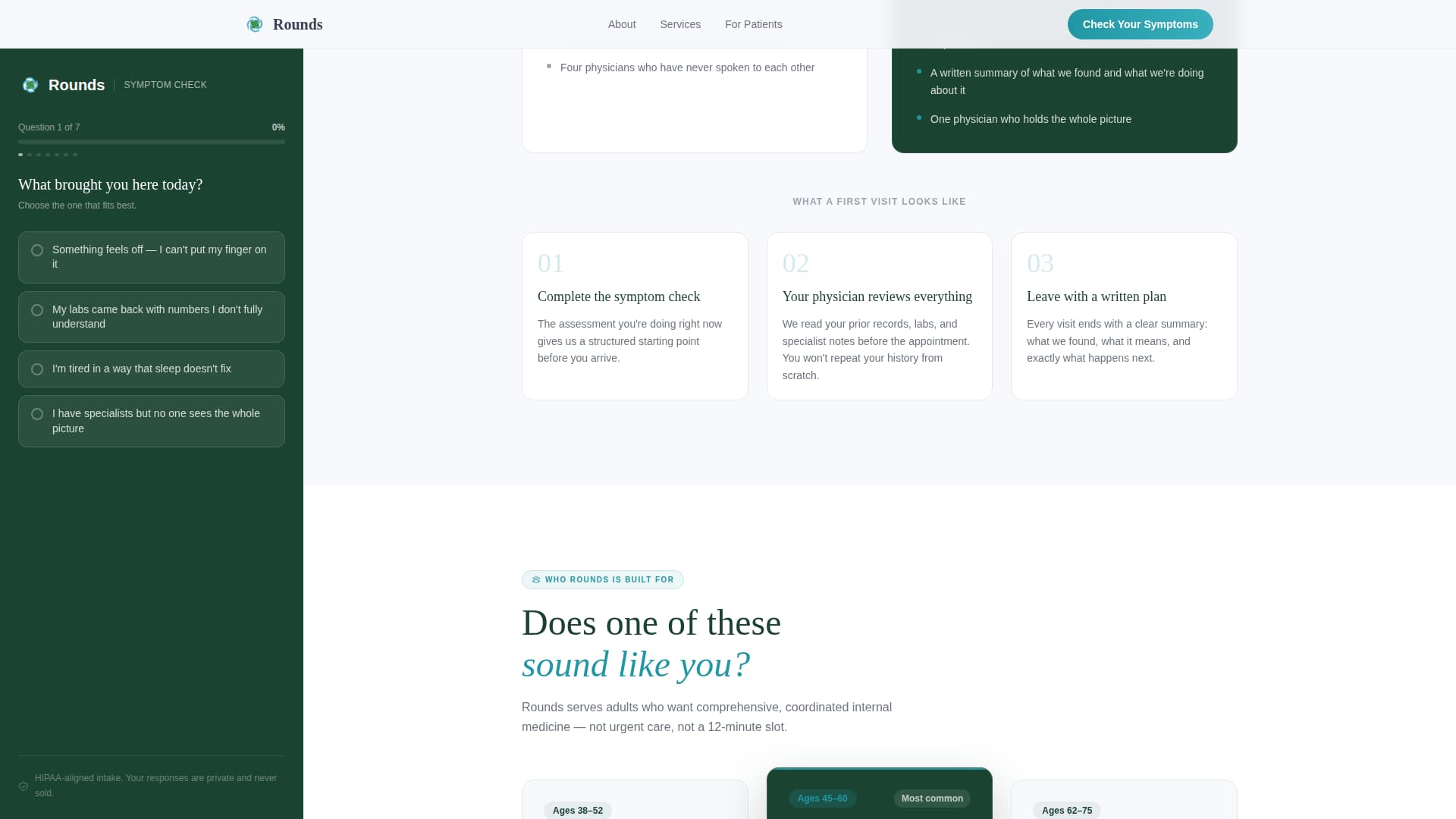 Internal Medicine Private Practice Website Template