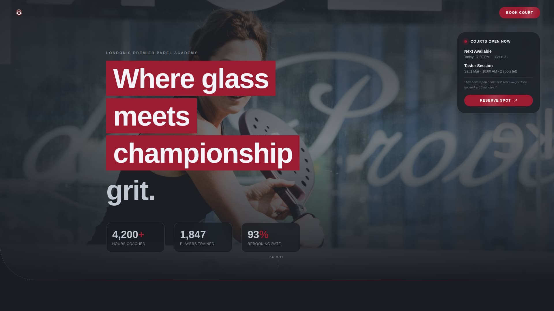 Padel Tennis Booking Website Template