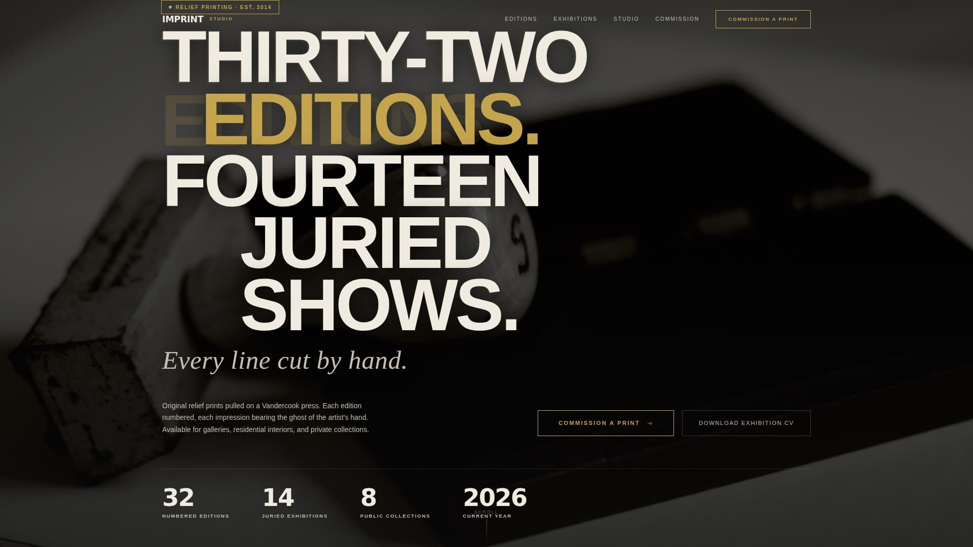 Printmaker Portfolio Professional Website Template