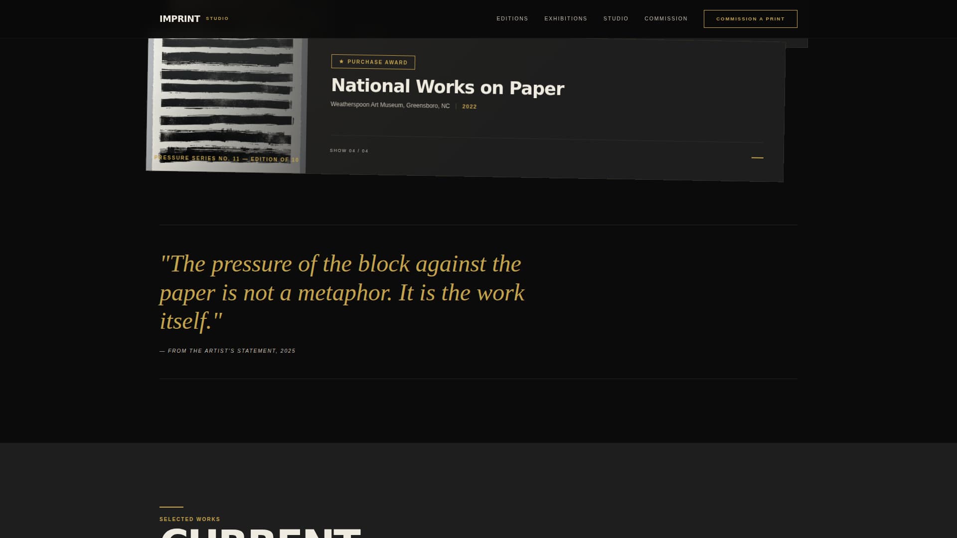 Printmaker Portfolio Professional Website Template