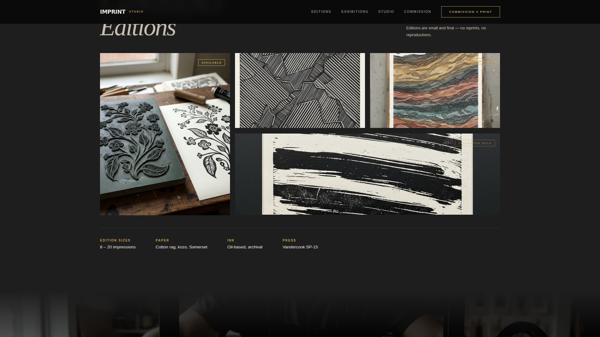 Printmaker Portfolio Professional Website Template