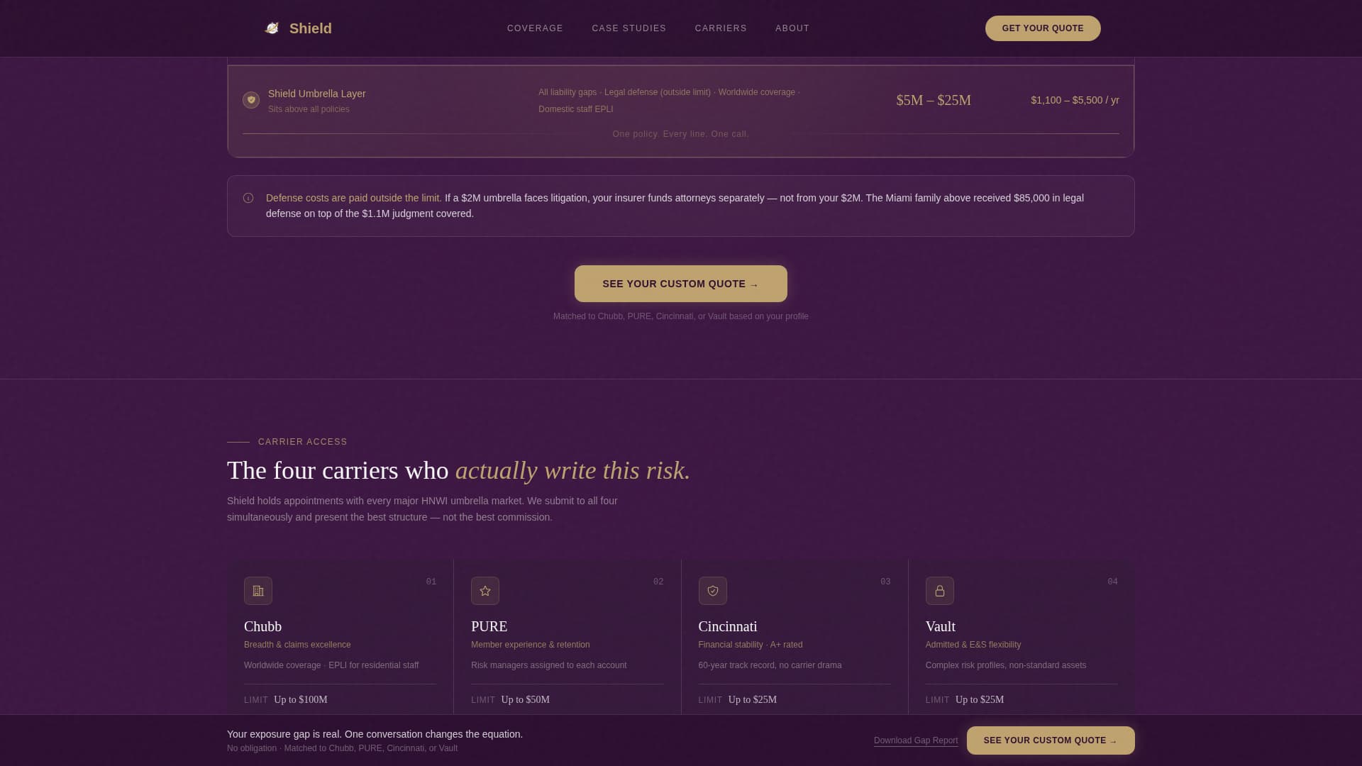 High Net Worth Individual Insurance Cost Calculator Website Template