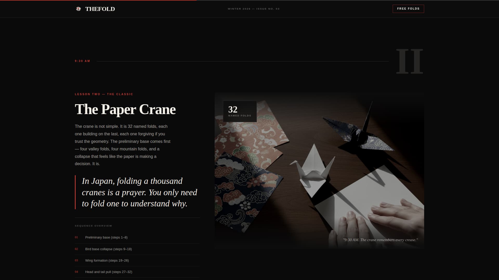 Fold - Cinematic Origami Landing Page Template