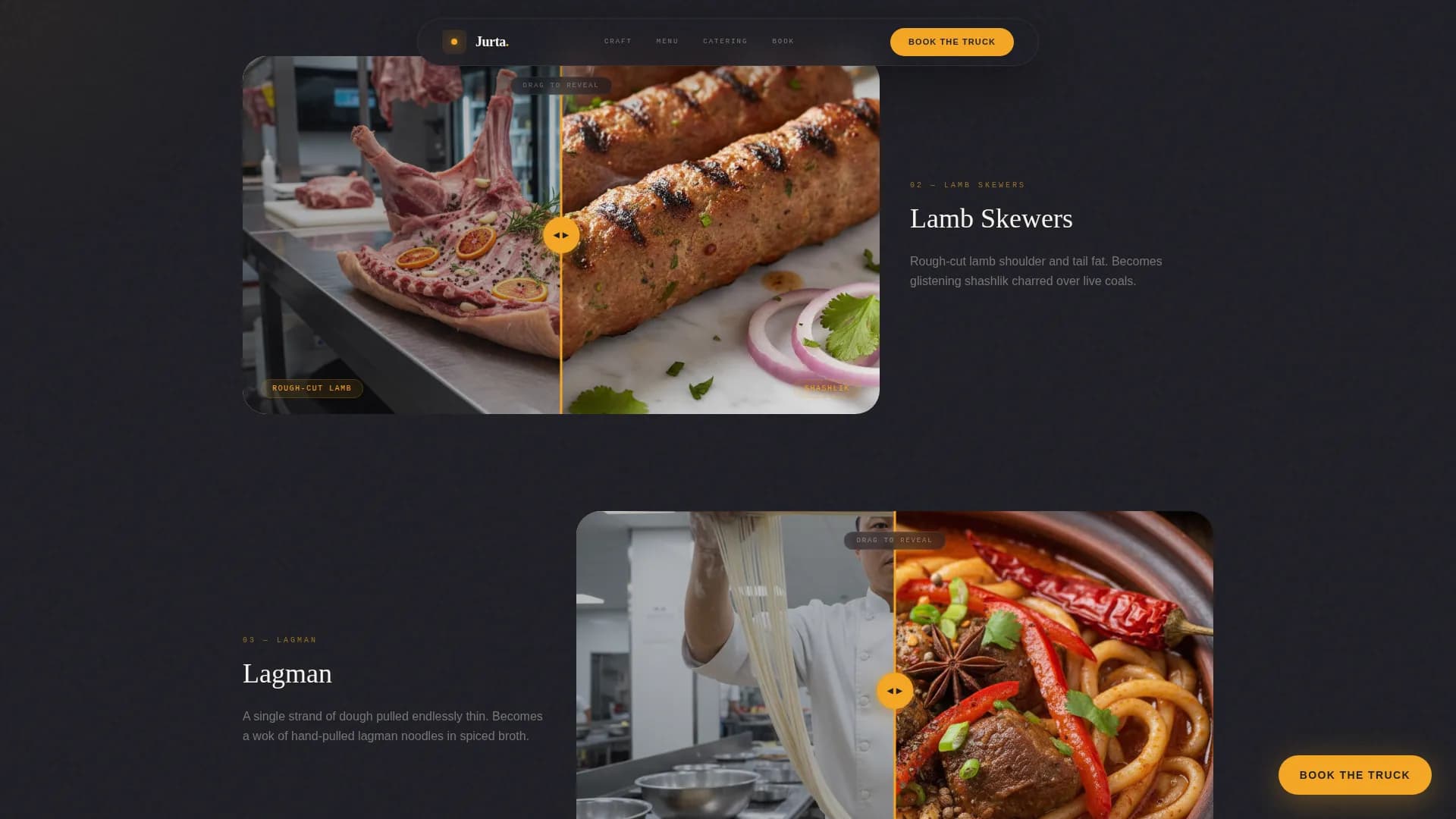 Silk Road — Premium Food Truck Landing Page Template