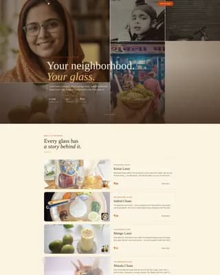 Churn - Neighborhood Lassi Shop Landing Page Template
